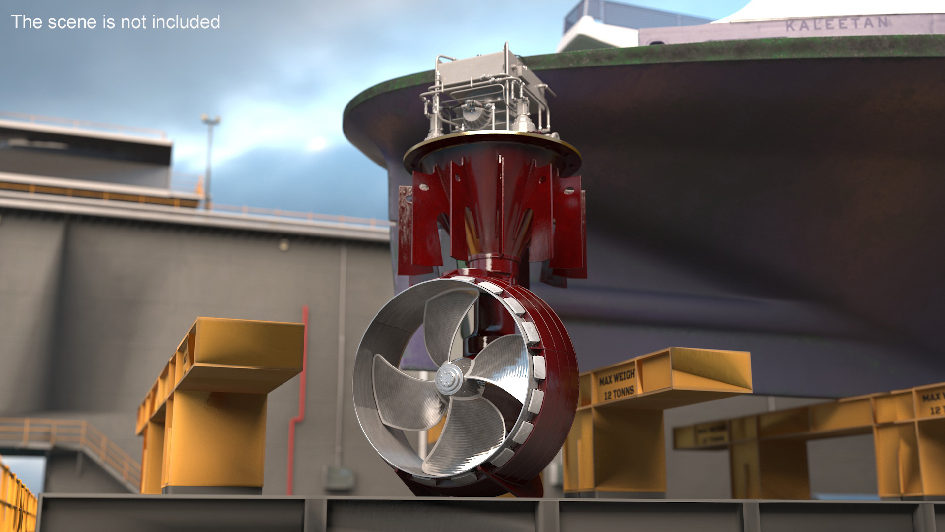3D Ship Rudder Propeller