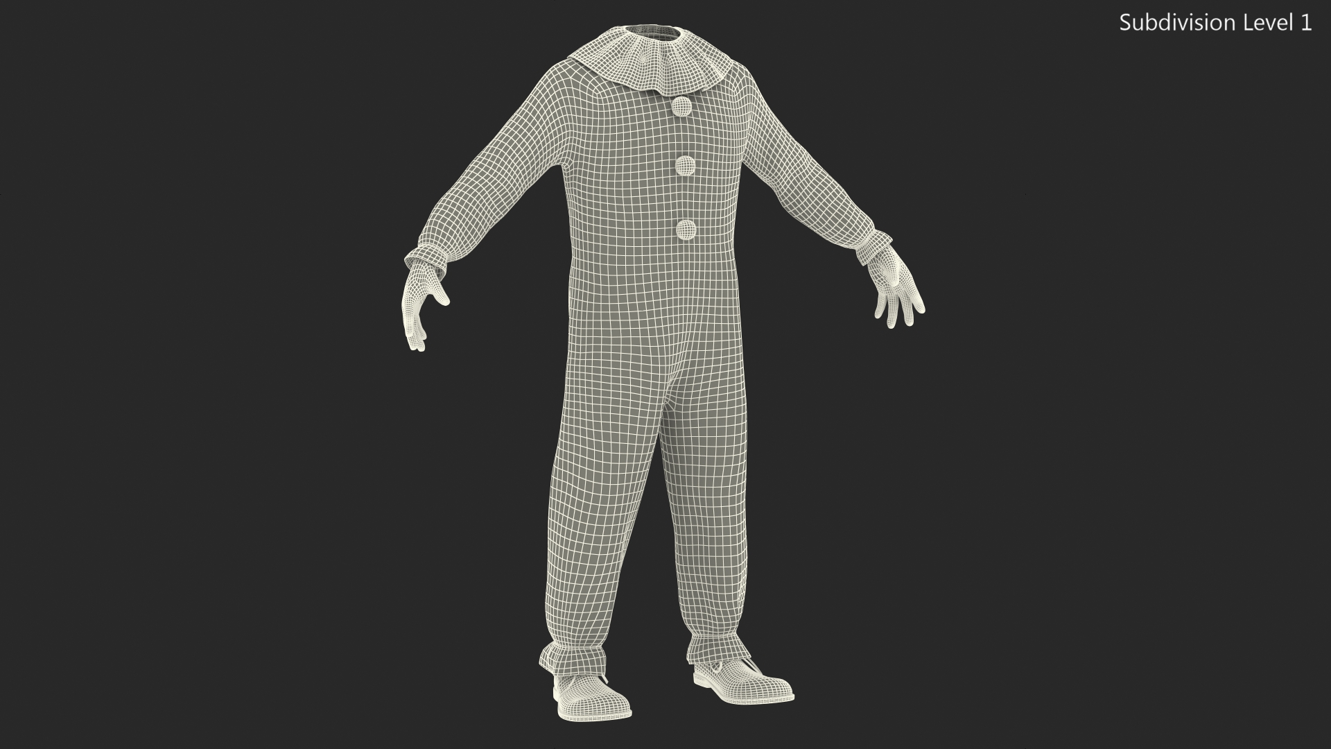 Carnival Clown Costume 3D