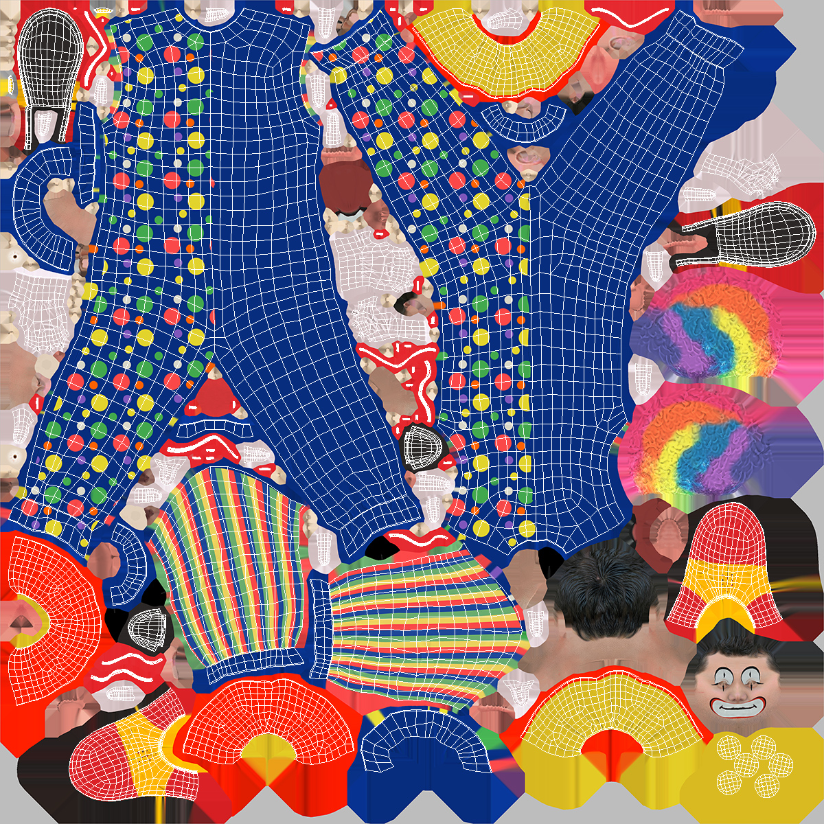 Carnival Clown Costume 3D