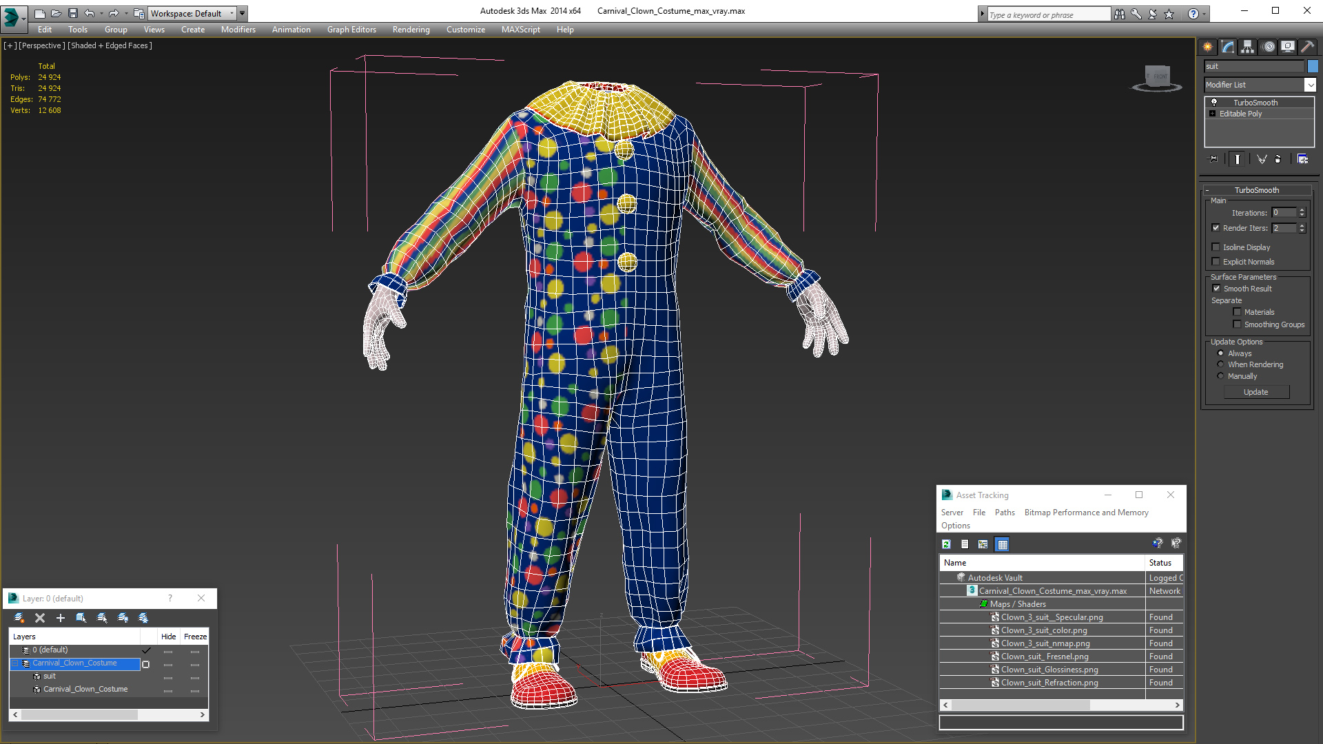 Carnival Clown Costume 3D