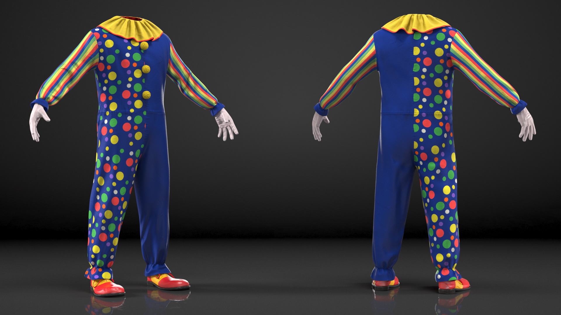 Carnival Clown Costume 3D