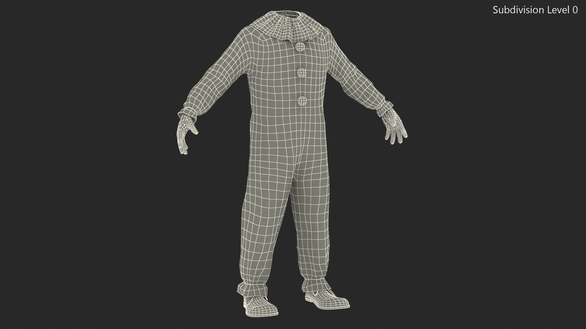 Carnival Clown Costume 3D