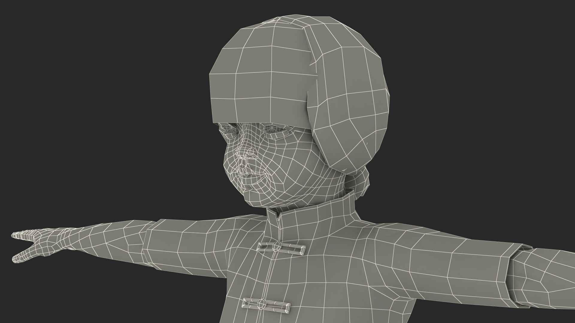 Asian Baby Girl in Kimono Rigged 3D