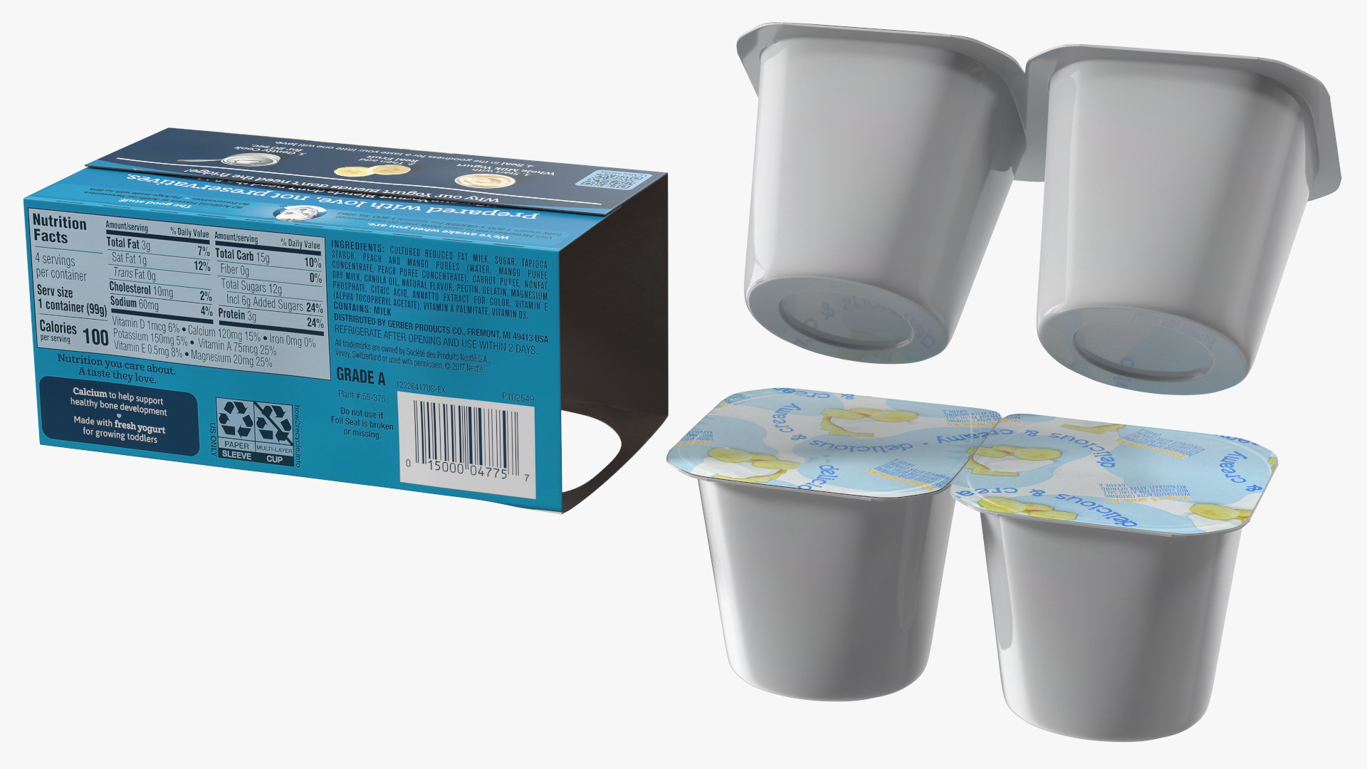 3D model Packaging Gerber Banana Yogurt