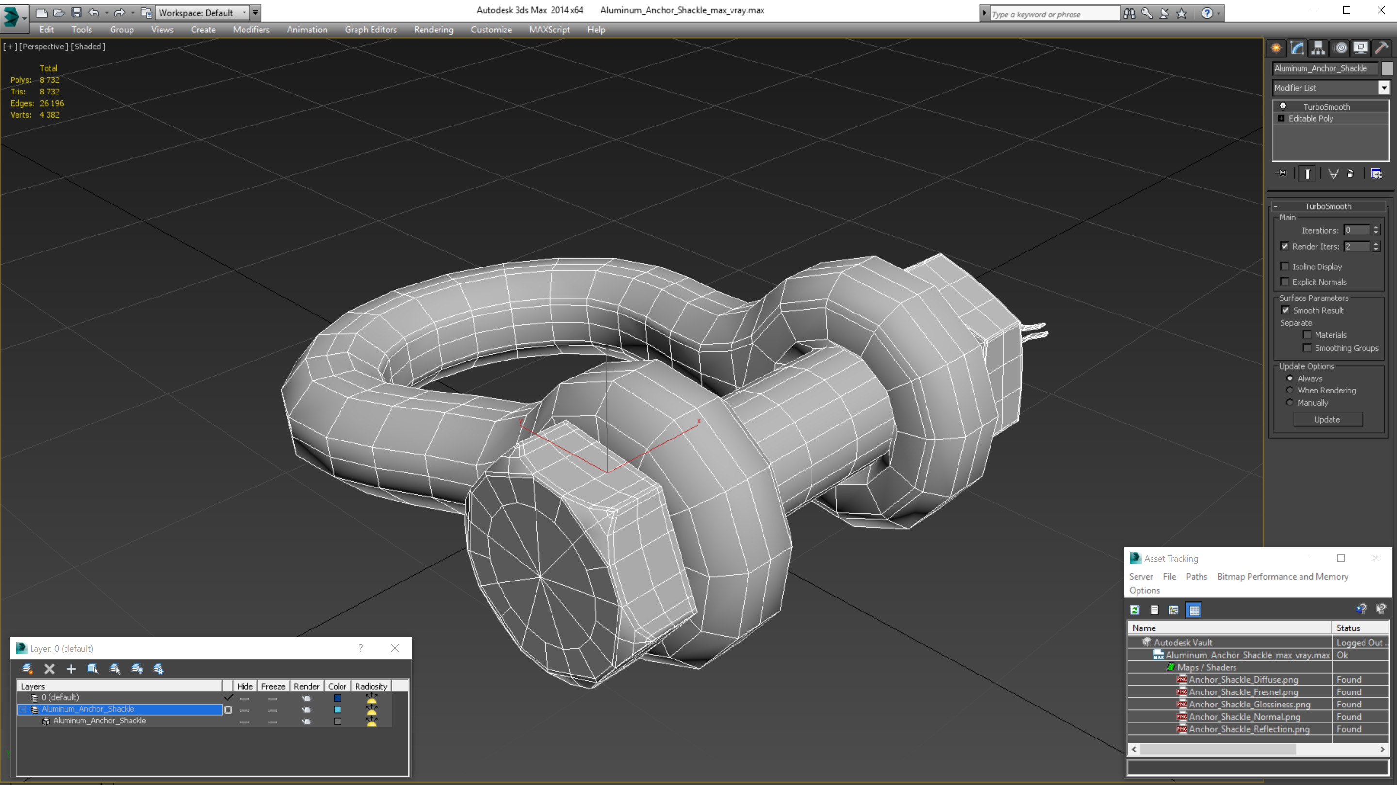 3D Aluminum Anchor Shackle model
