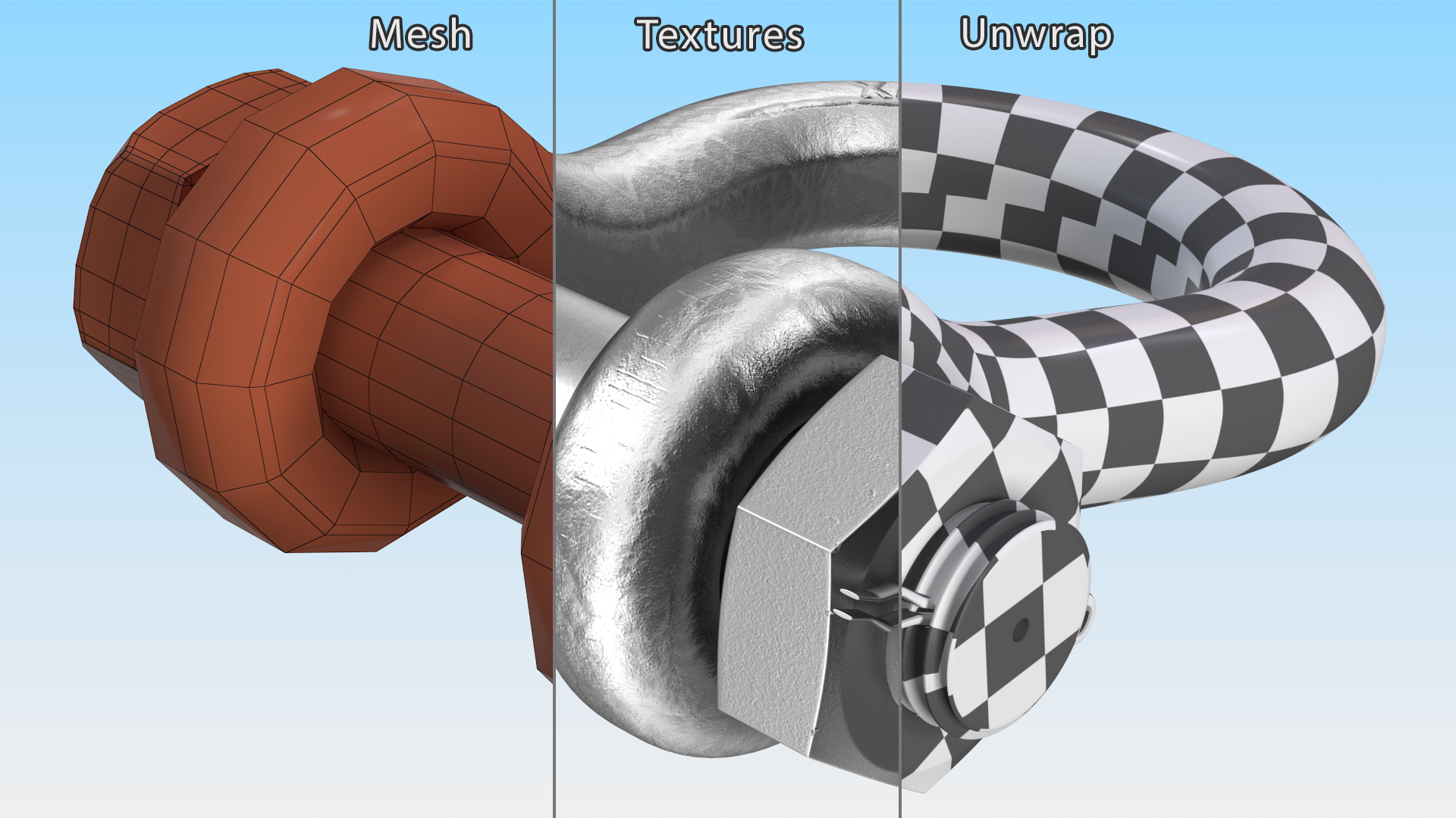 3D Aluminum Anchor Shackle model