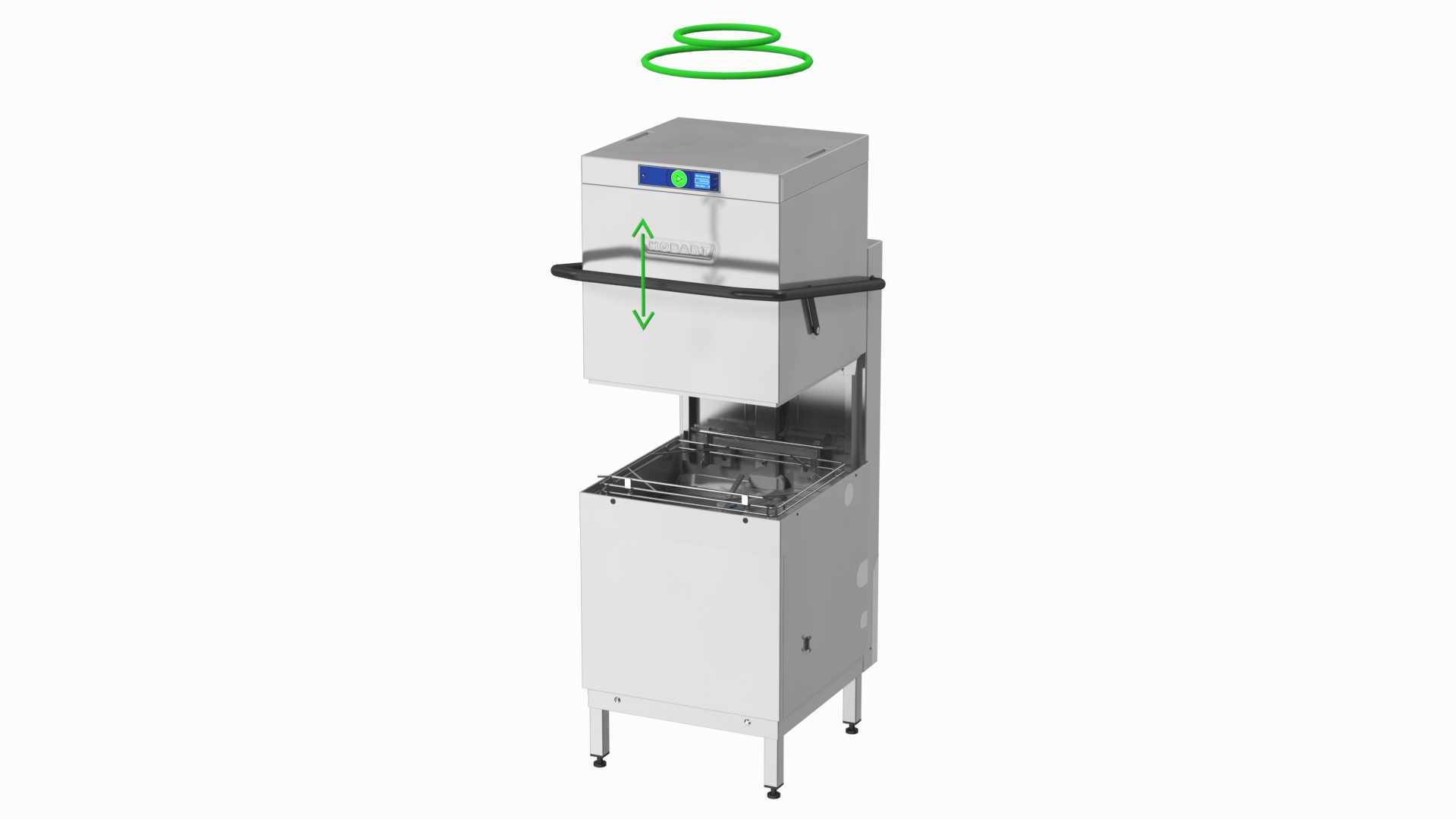 3D model Dishwasher Hood Type Hobart AM900 Rigged