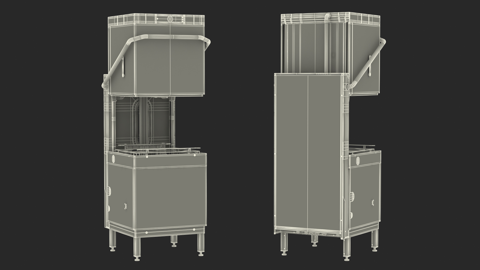 3D model Dishwasher Hood Type Hobart AM900 Rigged