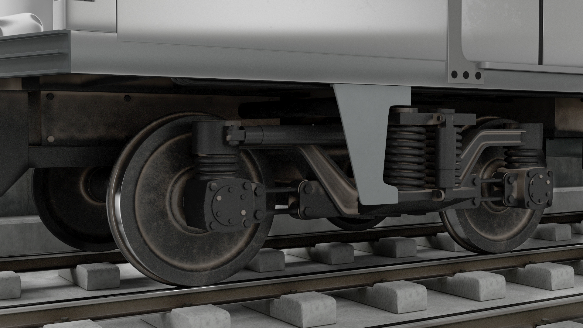 3D Subway Tunnel Section with Train and Worker model