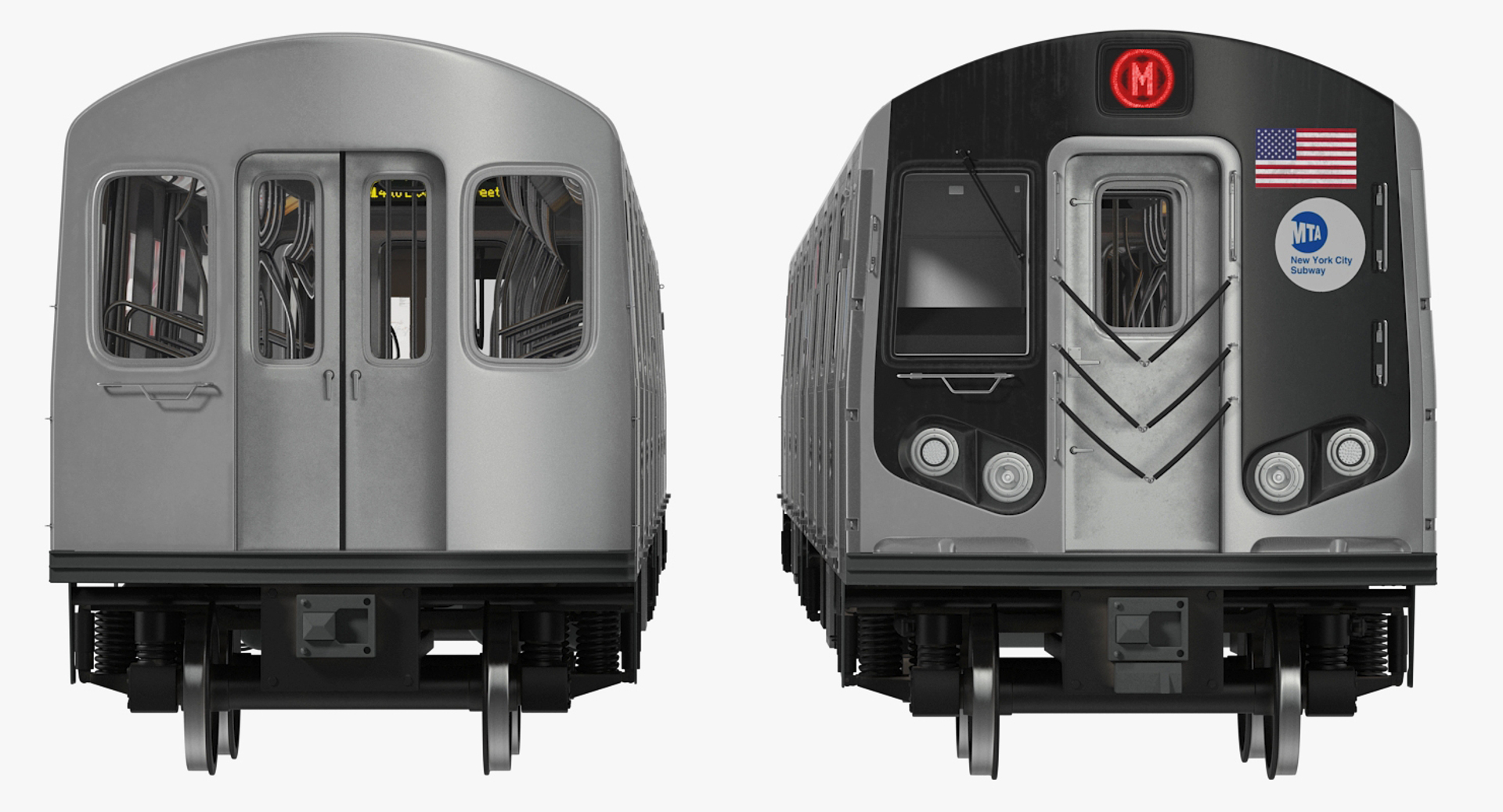 3D Subway Tunnel Section with Train and Worker model