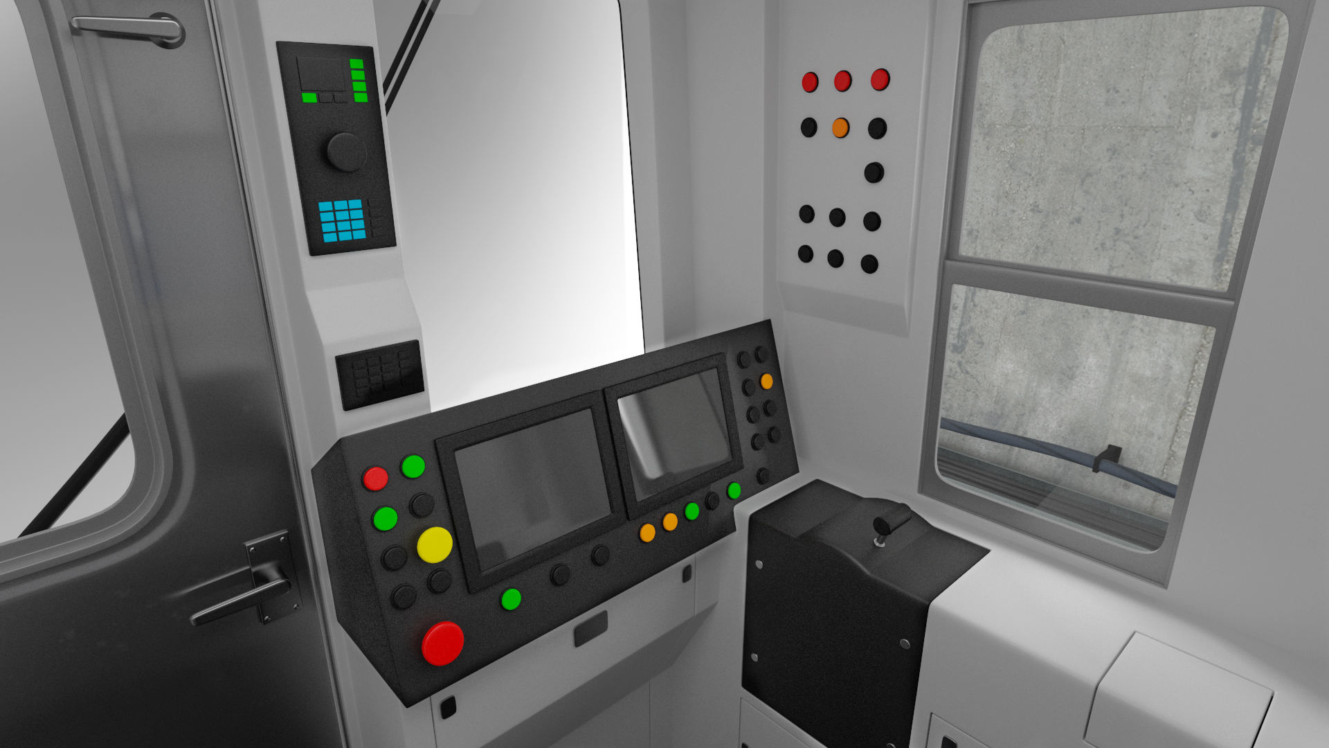 3D Subway Tunnel Section with Train and Worker model