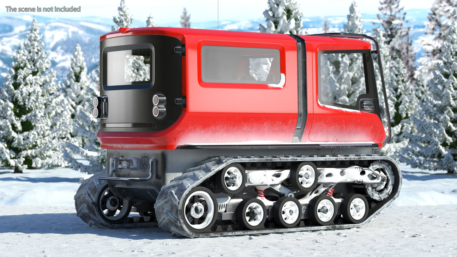 3D model Snowbound Arctica Vehicle Red Simple Interior