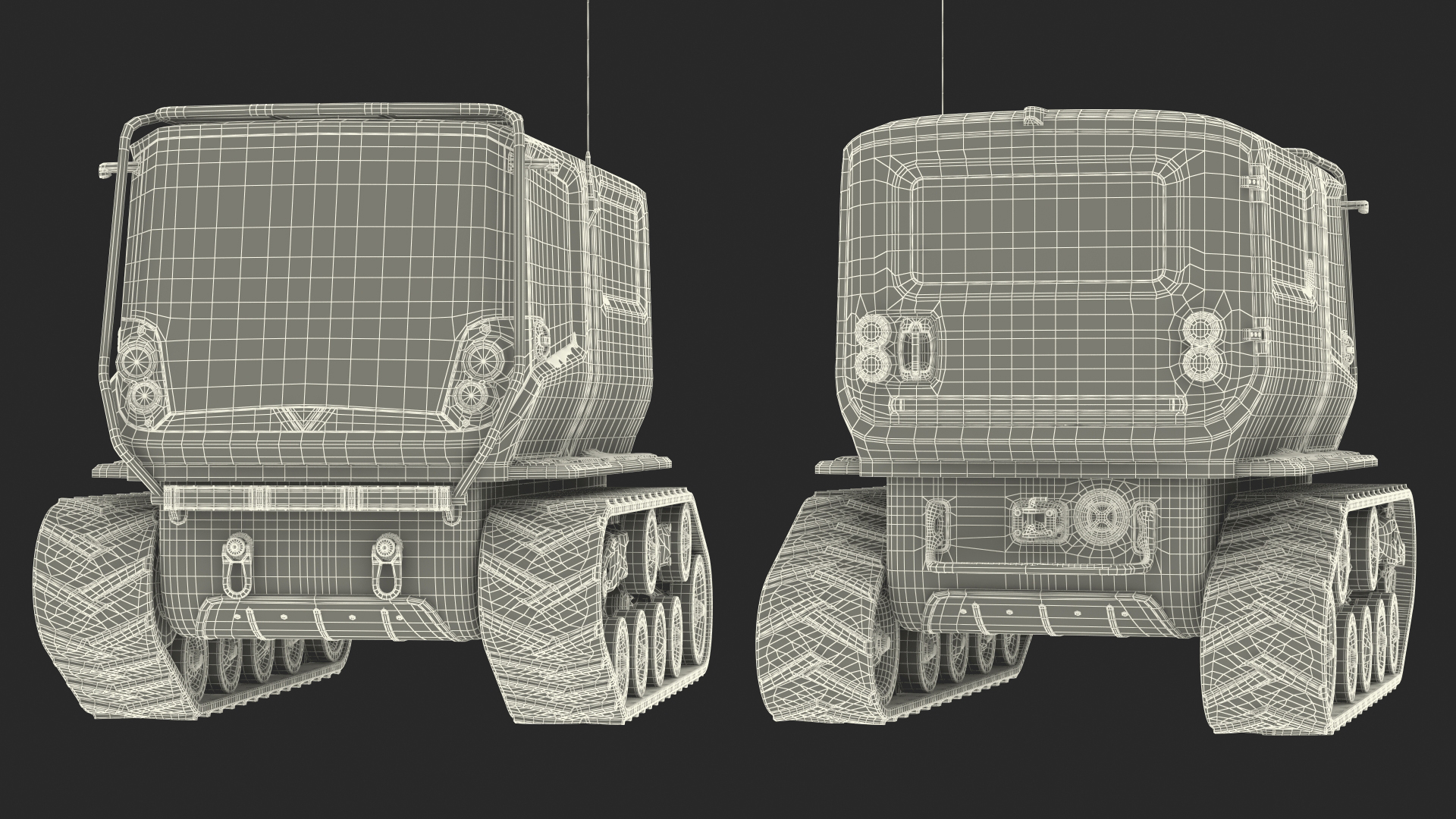 3D model Snowbound Arctica Vehicle Red Simple Interior