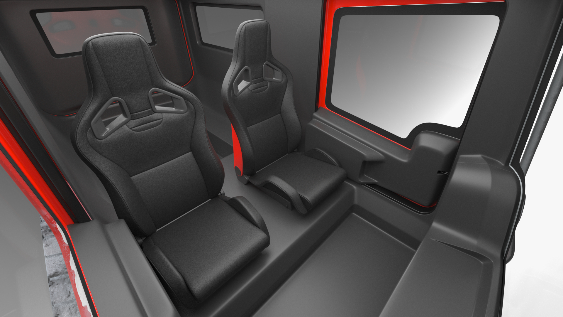 3D model Snowbound Arctica Vehicle Red Simple Interior