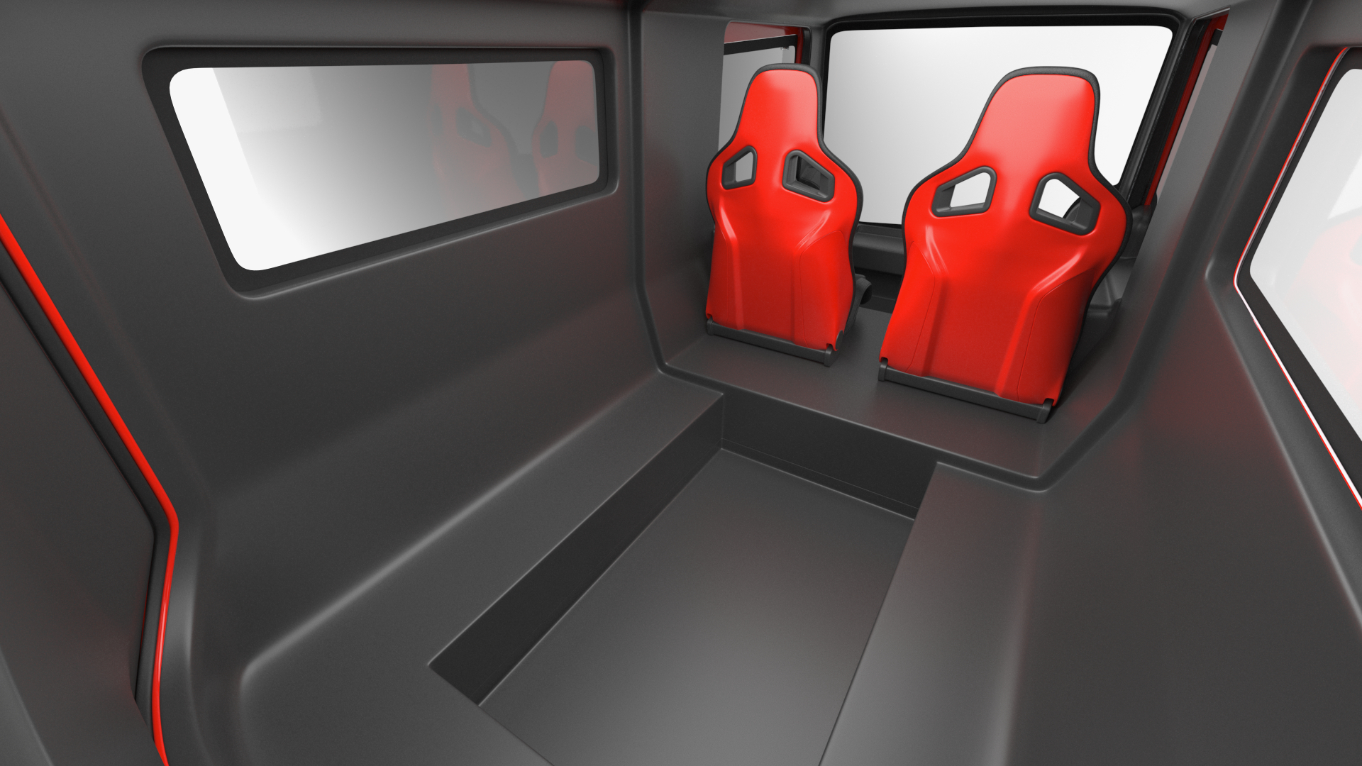3D model Snowbound Arctica Vehicle Red Simple Interior