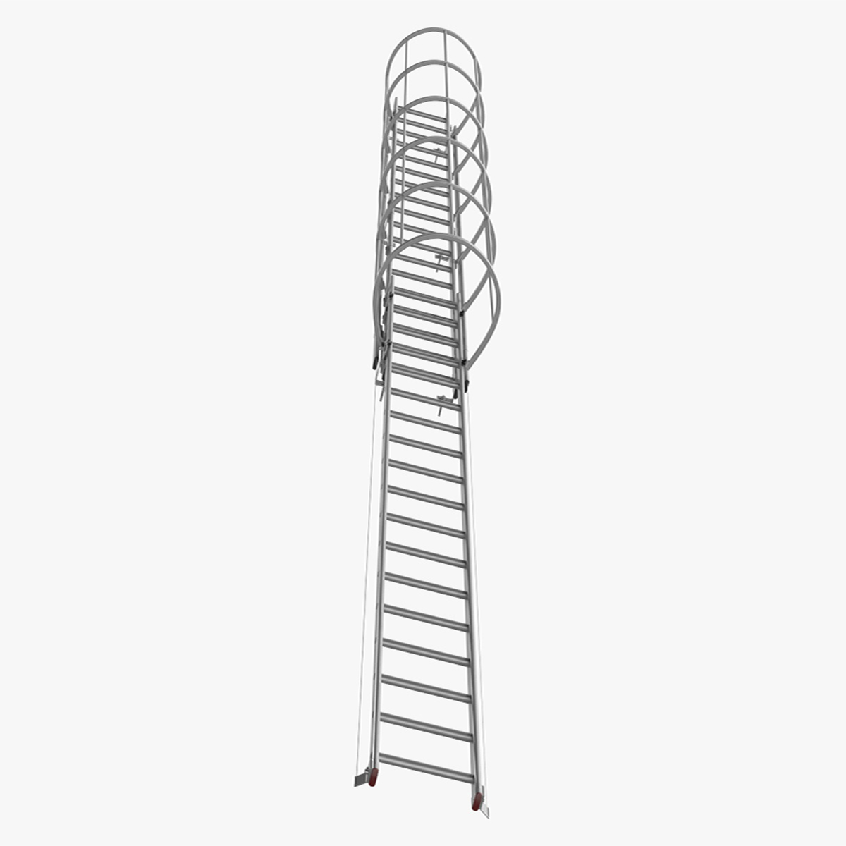 3D Fire Escape Dropdown Ladder Rigged for Maya model
