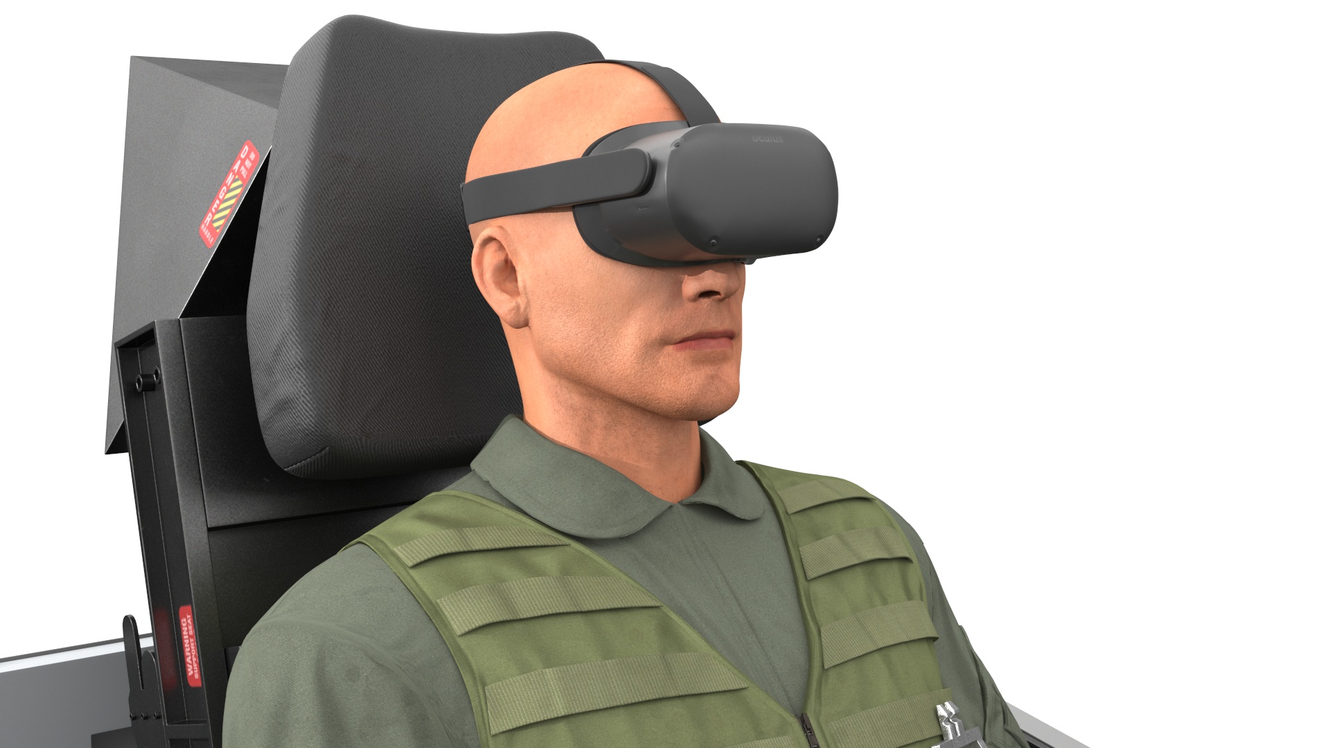 Pilot in F-35 Fighter Cockpit Simulator 3D model