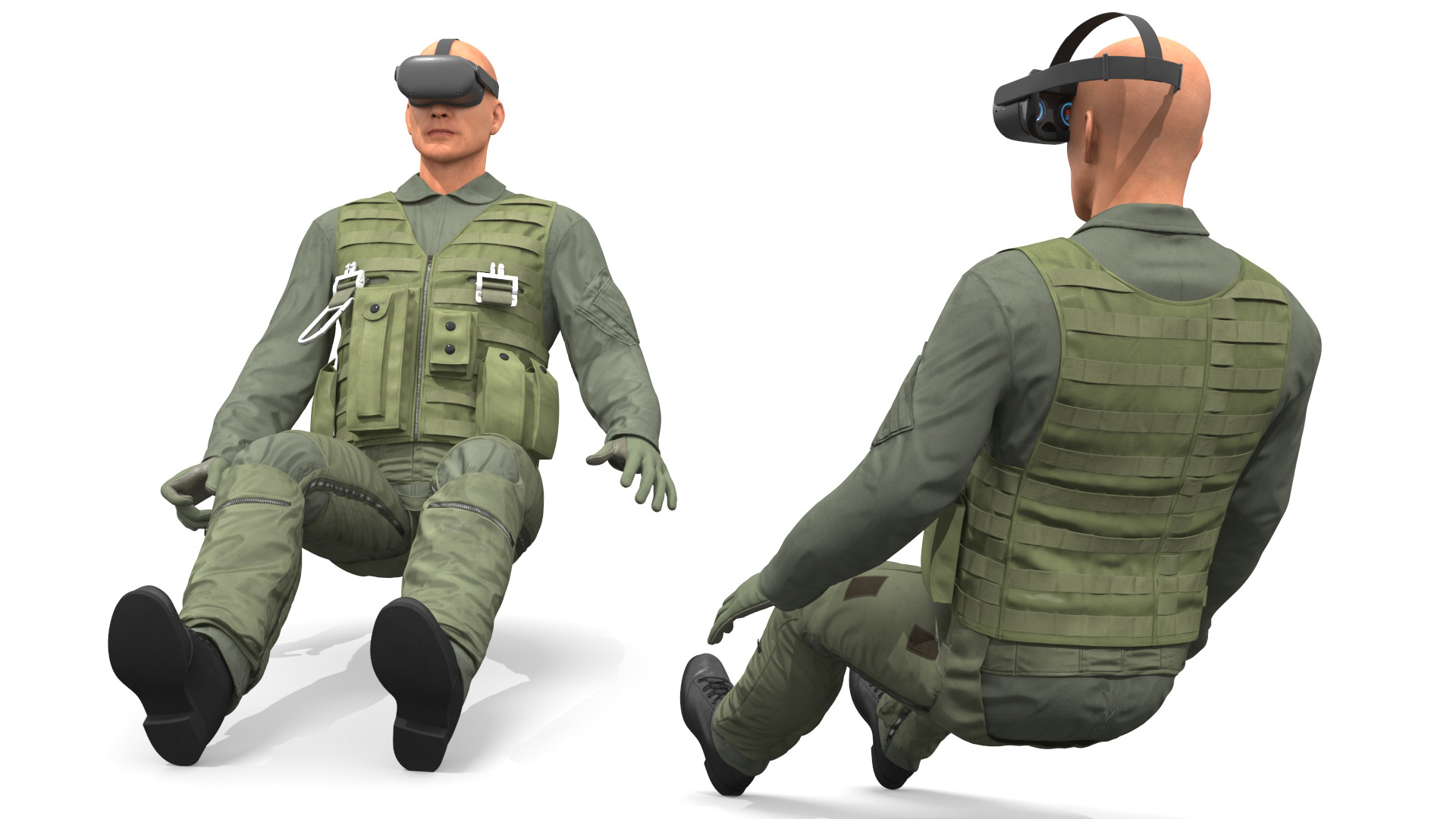 Pilot in F-35 Fighter Cockpit Simulator 3D model