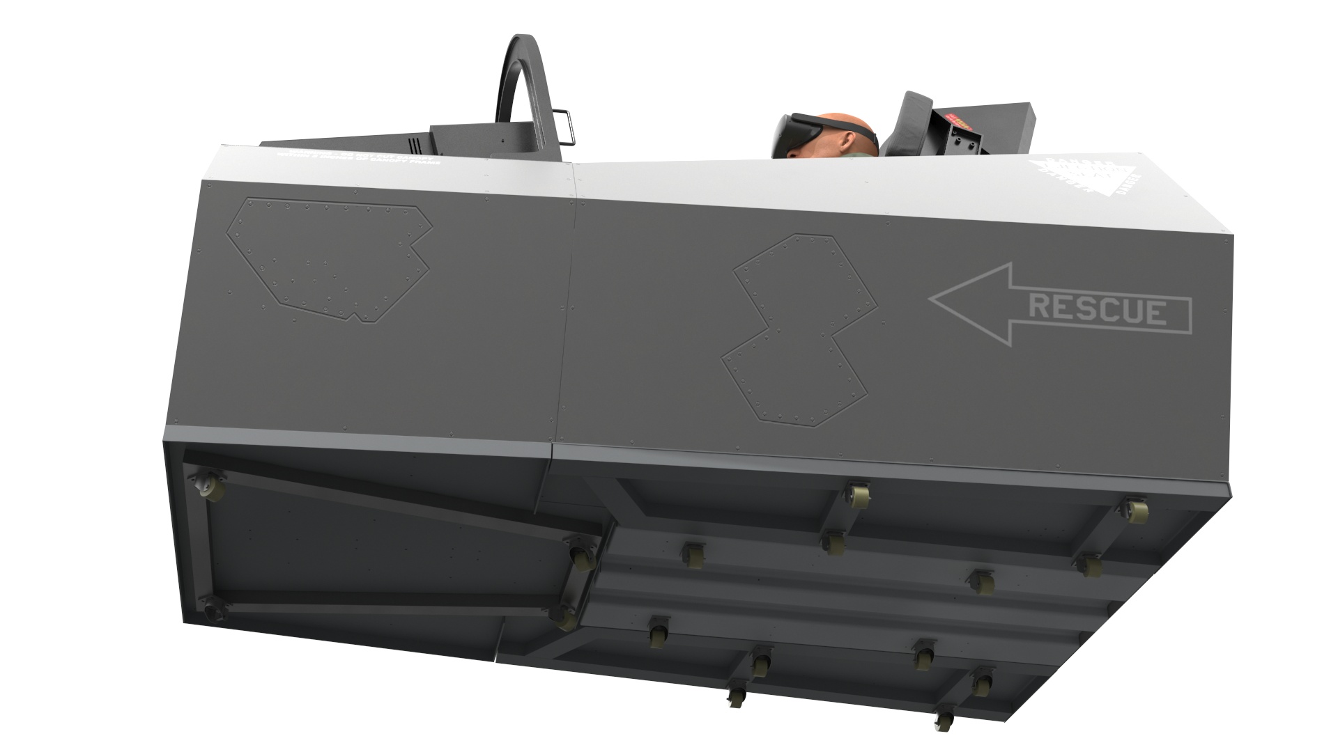 Pilot in F-35 Fighter Cockpit Simulator 3D model