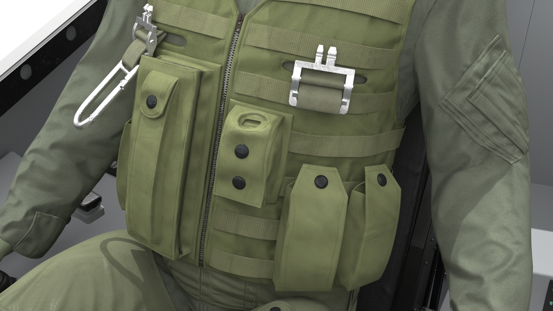 Pilot in F-35 Fighter Cockpit Simulator 3D model