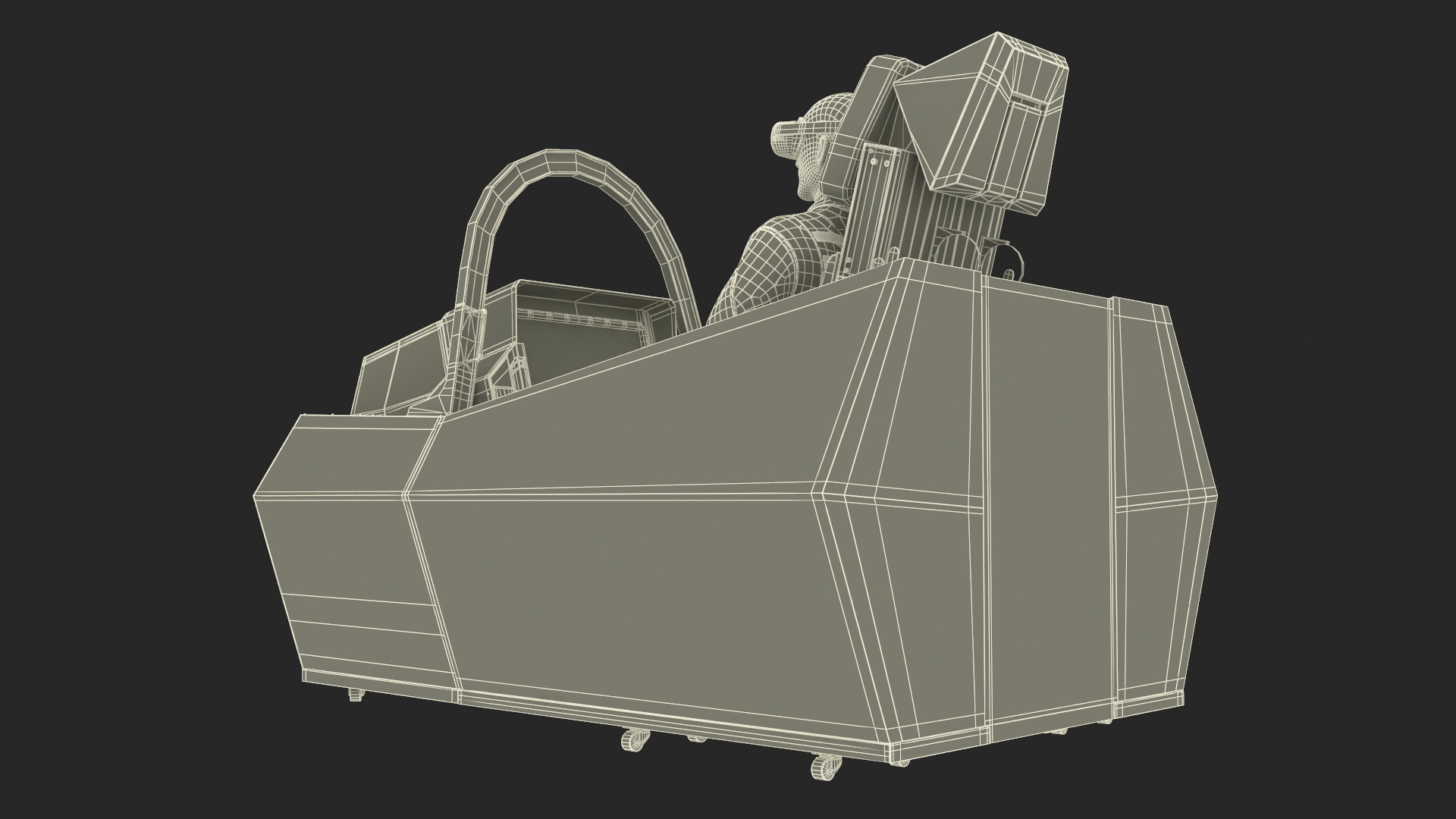 Pilot in F-35 Fighter Cockpit Simulator 3D model