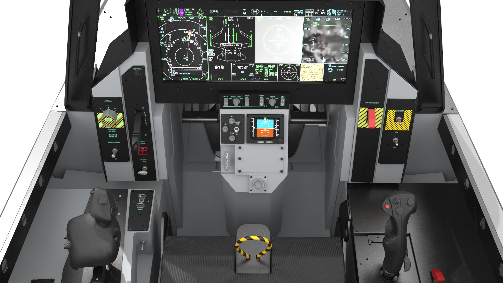 Pilot in F-35 Fighter Cockpit Simulator 3D model