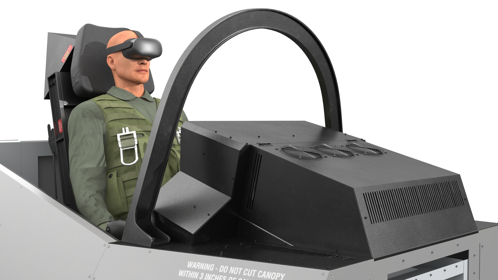 Pilot in F-35 Fighter Cockpit Simulator 3D model