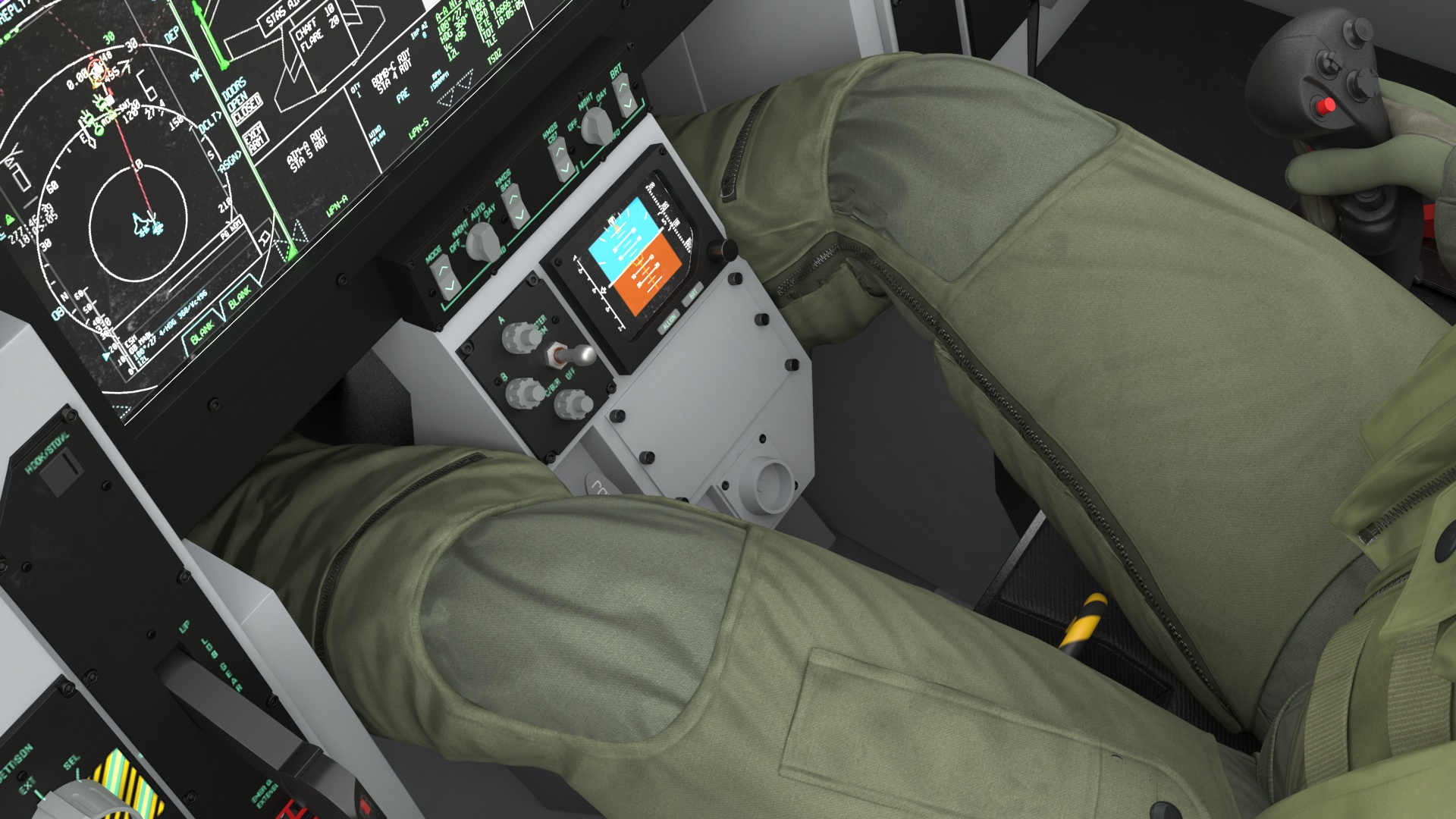 Pilot in F-35 Fighter Cockpit Simulator 3D model