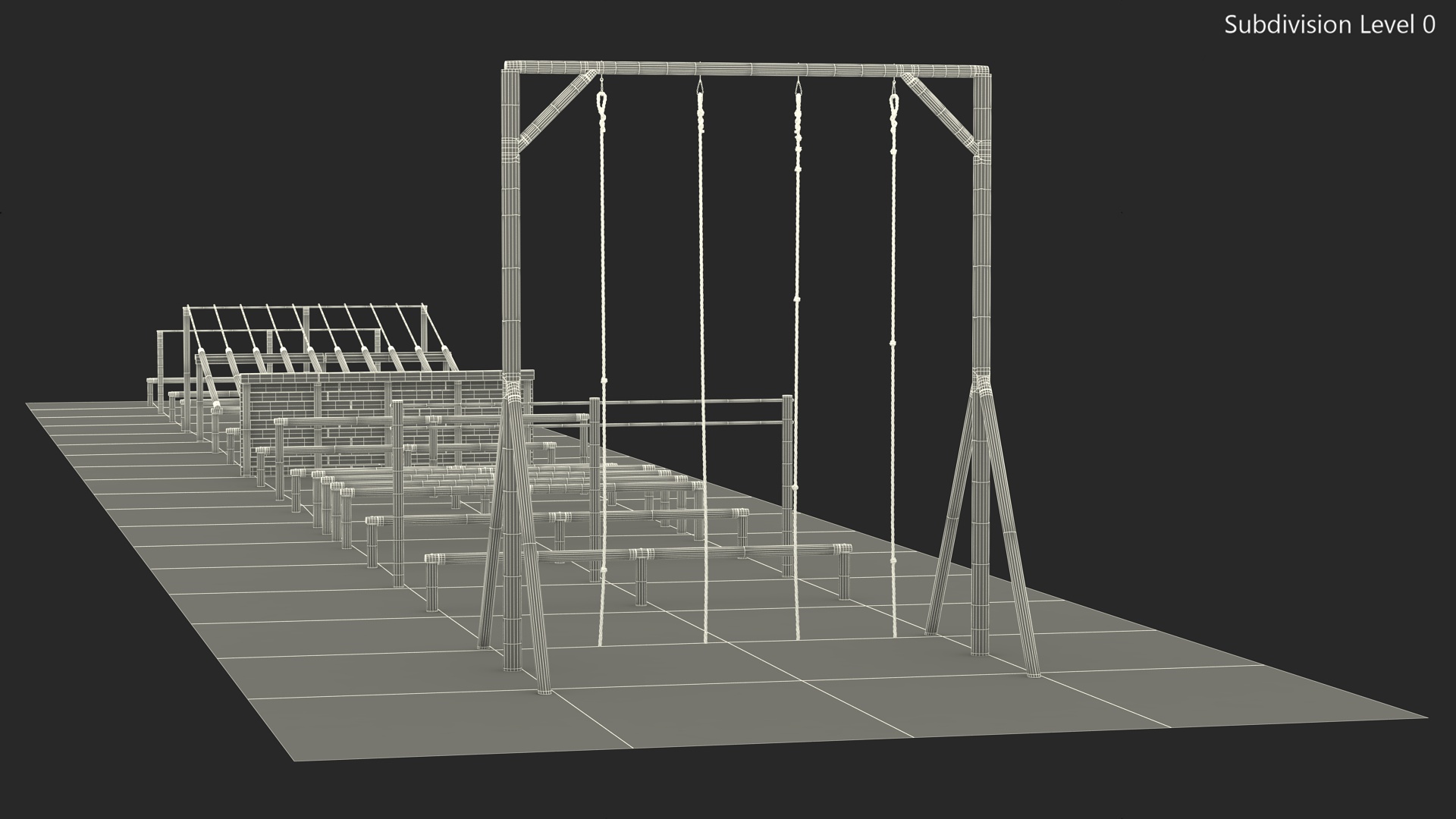 3D Military Obstacle Course Fur model
