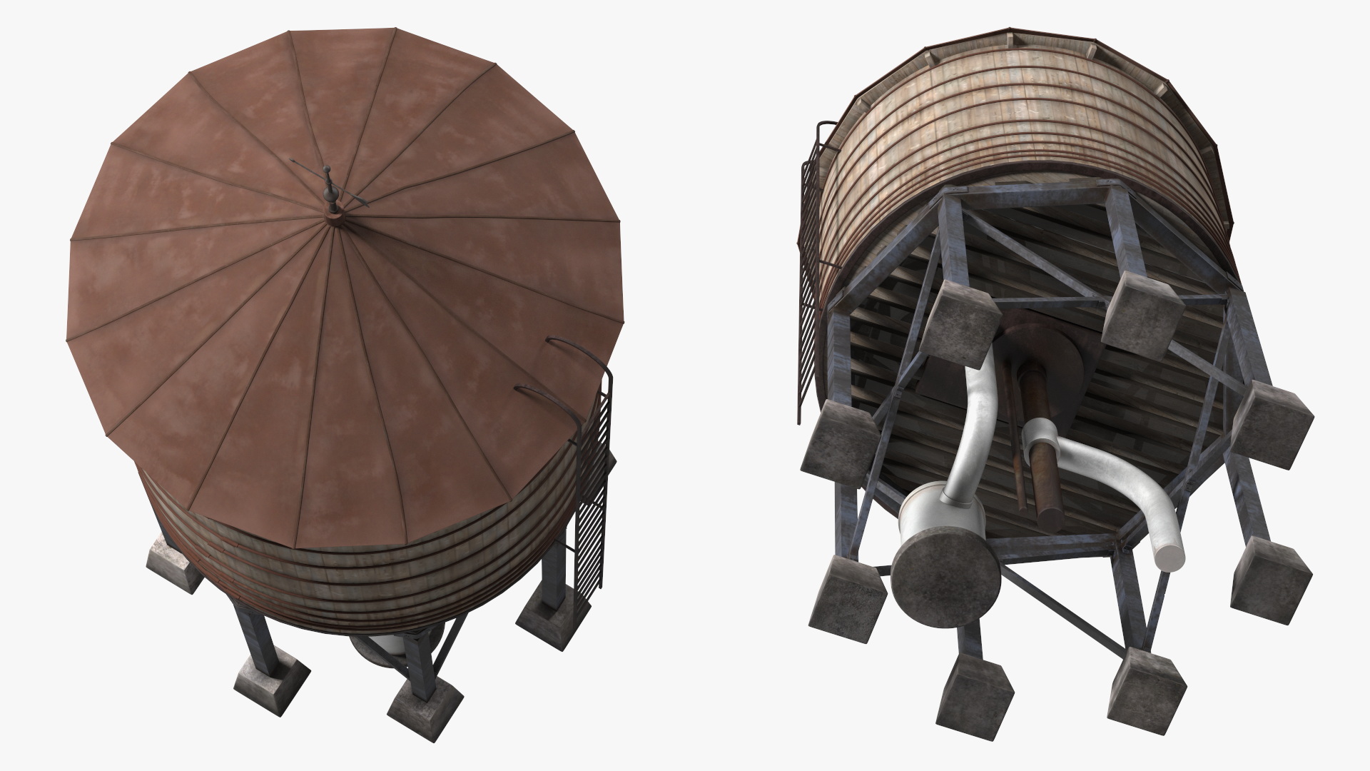 Vintage Water Tower Structure 3D model