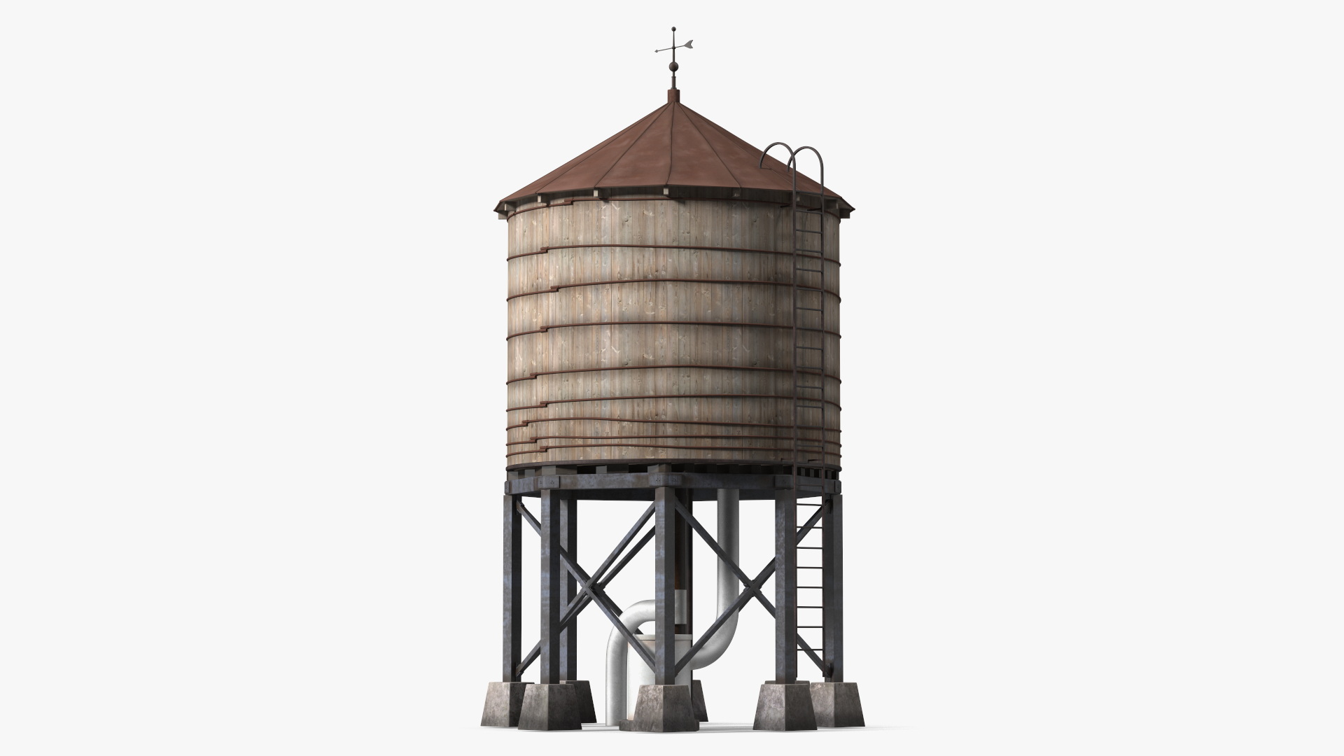 Vintage Water Tower Structure 3D model
