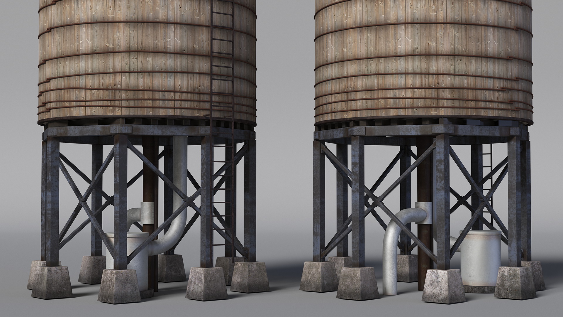 Vintage Water Tower Structure 3D model