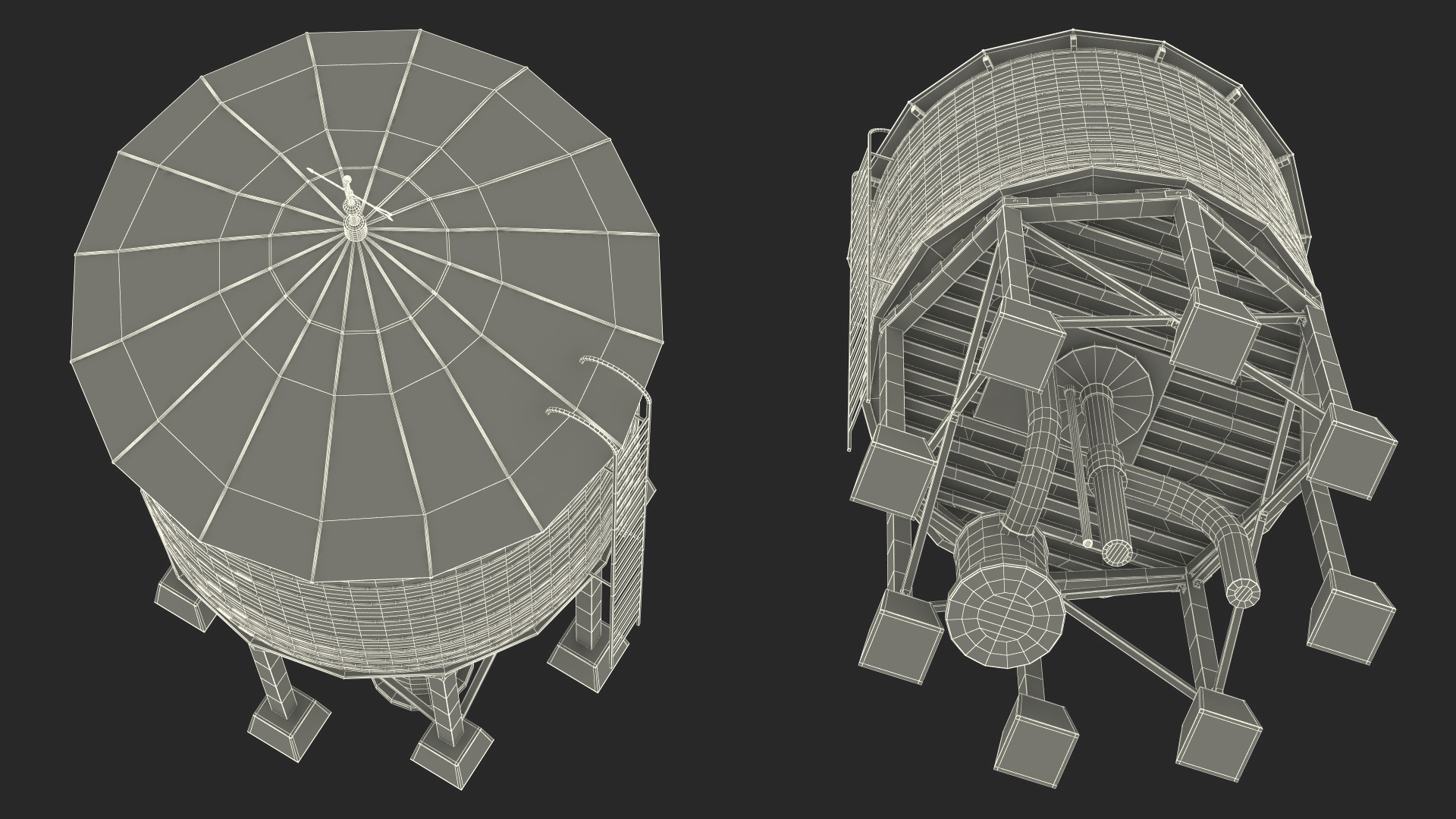 Vintage Water Tower Structure 3D model