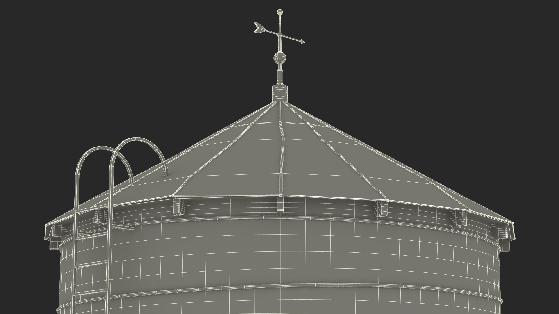 Vintage Water Tower Structure 3D model