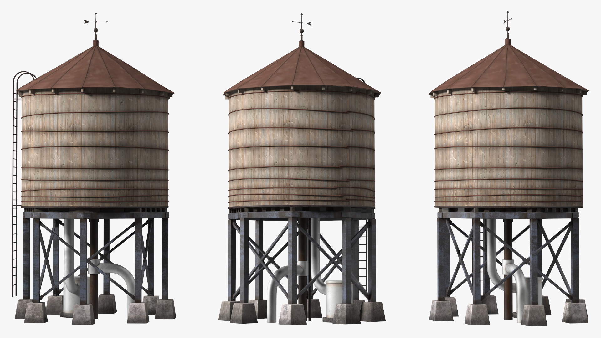 Vintage Water Tower Structure 3D model