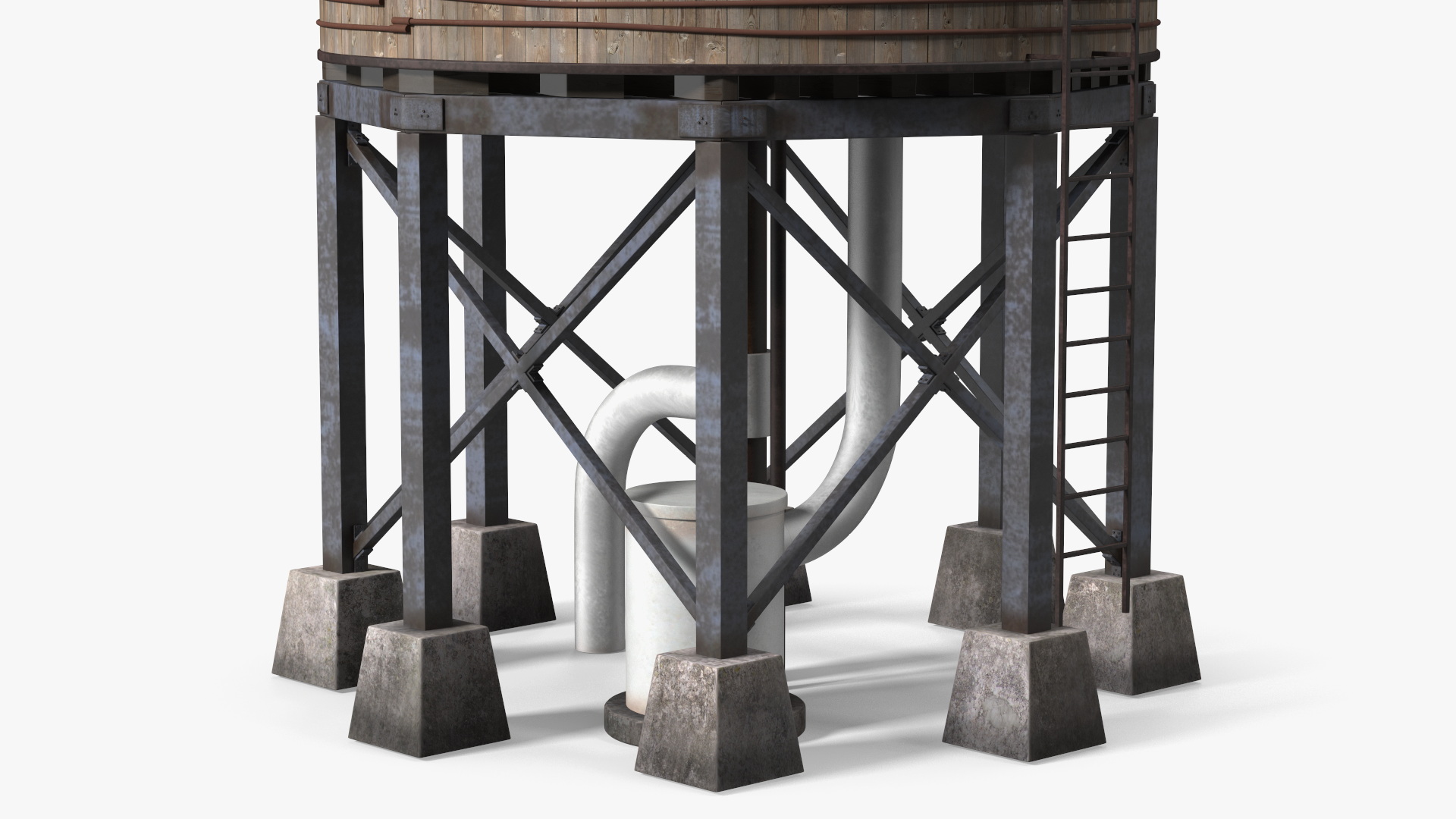 Vintage Water Tower Structure 3D model