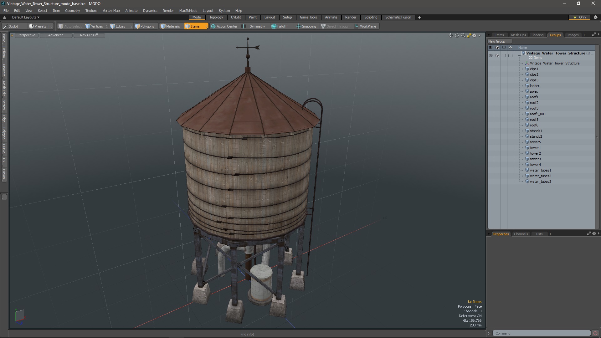 Vintage Water Tower Structure 3D model