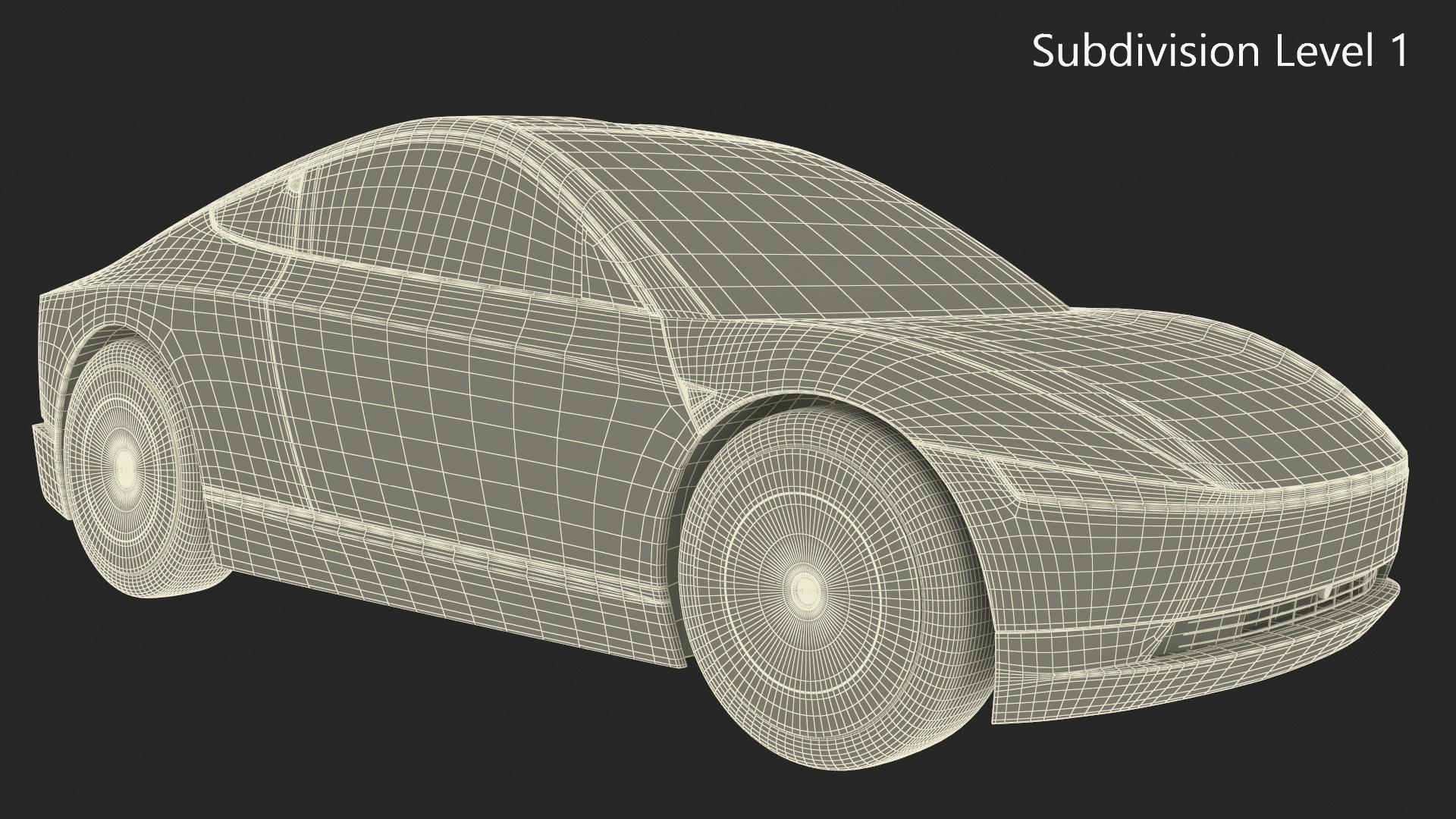 Electric Coupe Car Blue Simplified 3D model