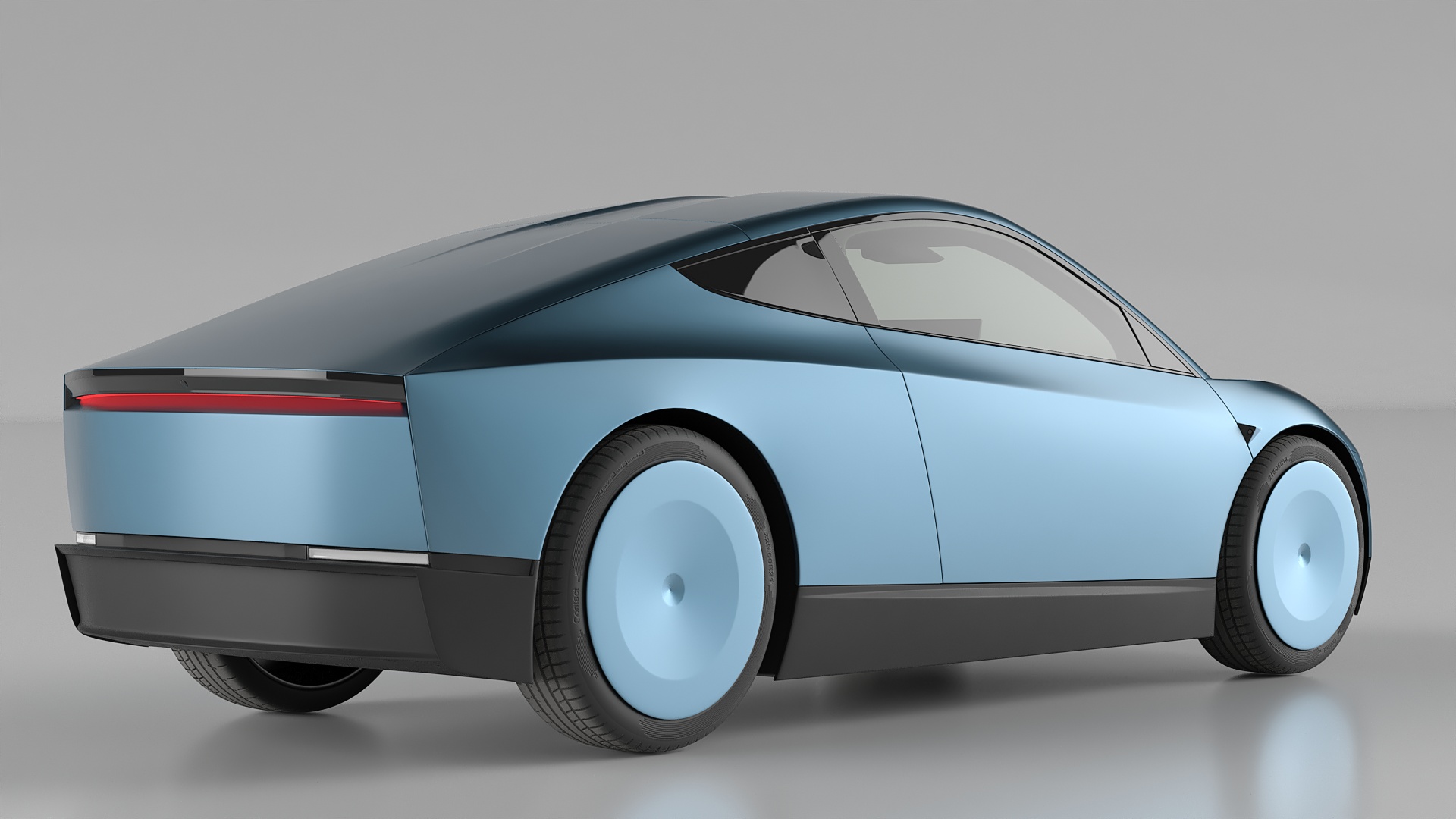 Electric Coupe Car Blue Simplified 3D model