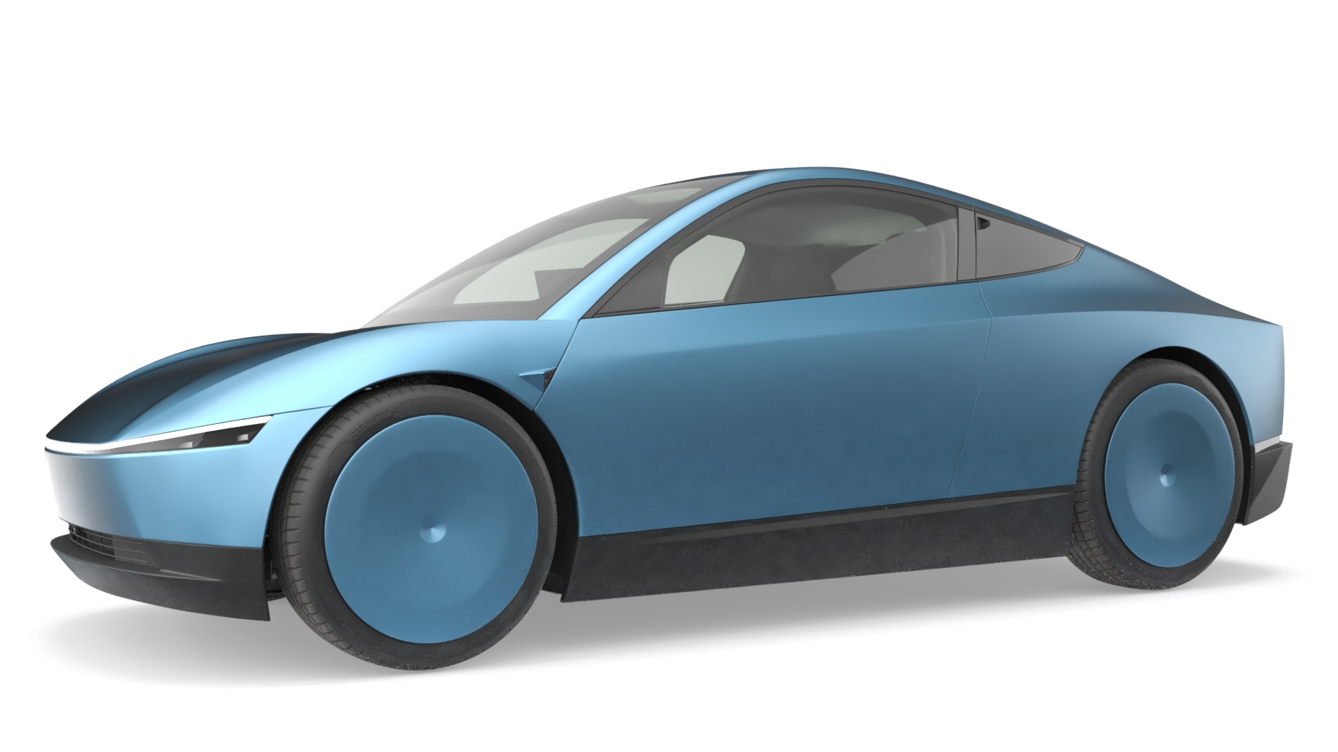 Electric Coupe Car Blue Simplified 3D model