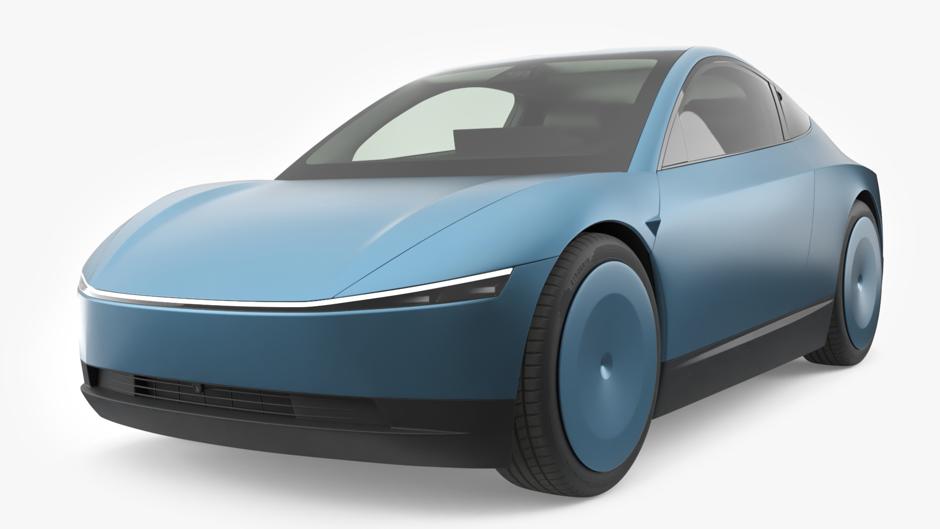 Electric Coupe Car Blue Simplified 3D model