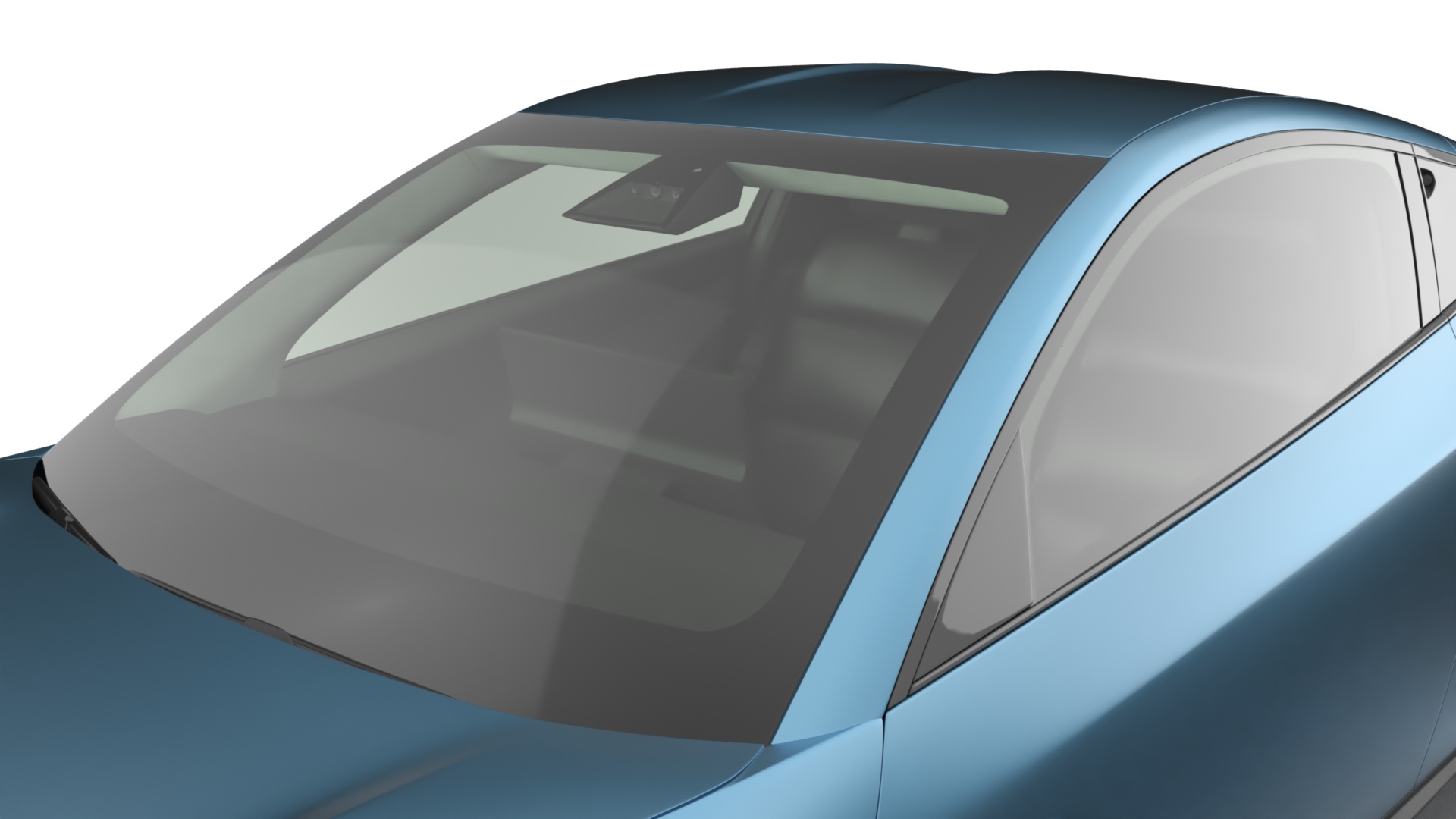 Electric Coupe Car Blue Simplified 3D model