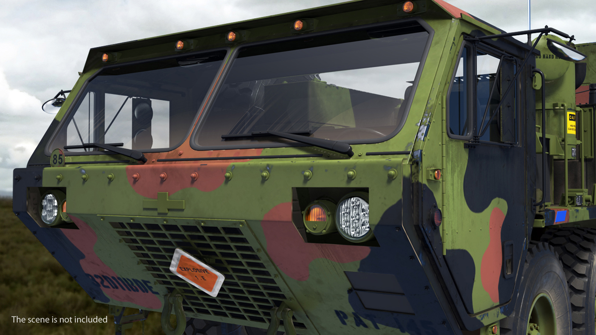 Truck Oshkosh HEMTT Towing M777 Howitzer Rigged 3D