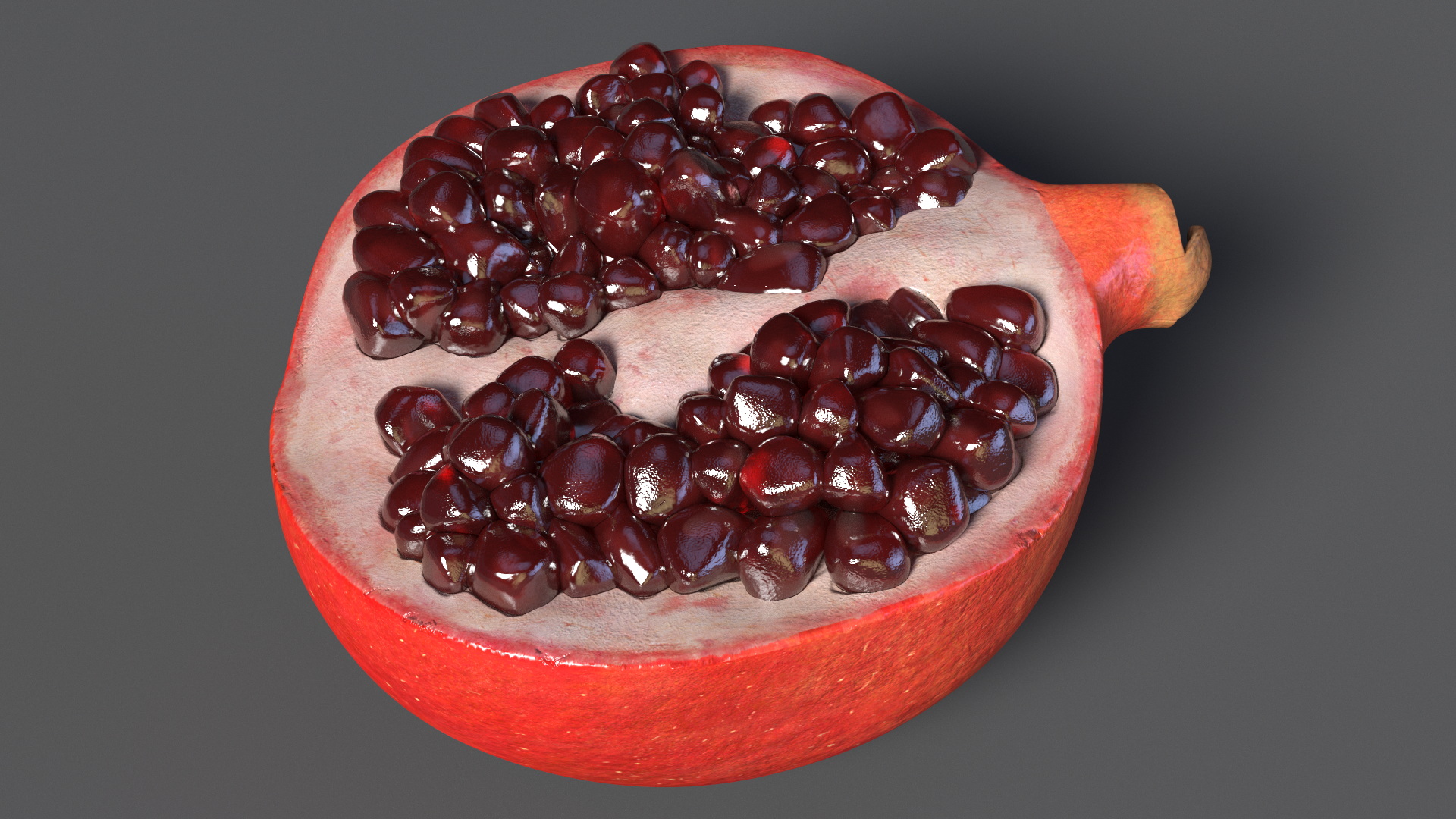 3D model Pomegranate Red Fruit Cross Section