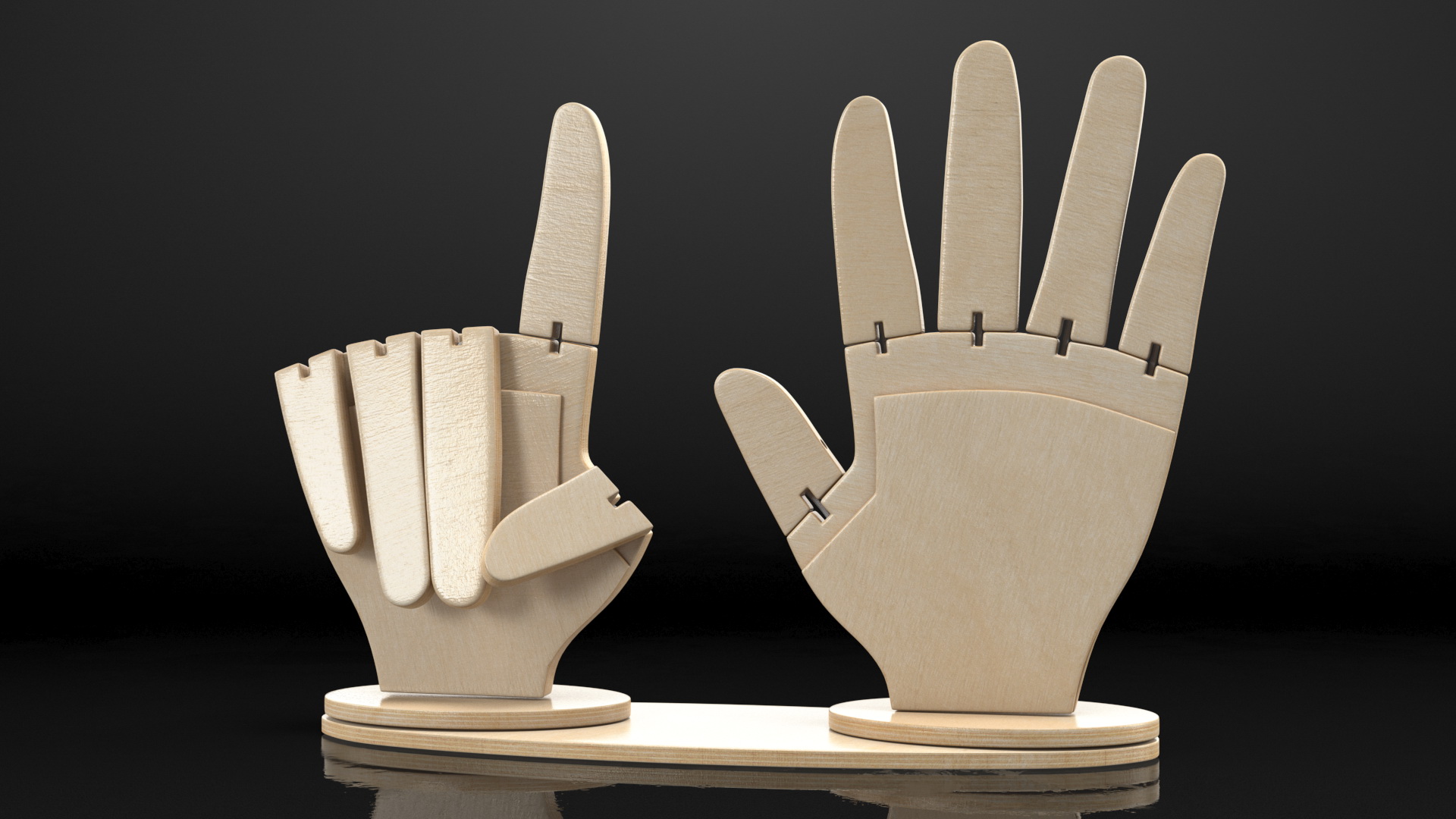 3D model Counting Hands Index Finger Up