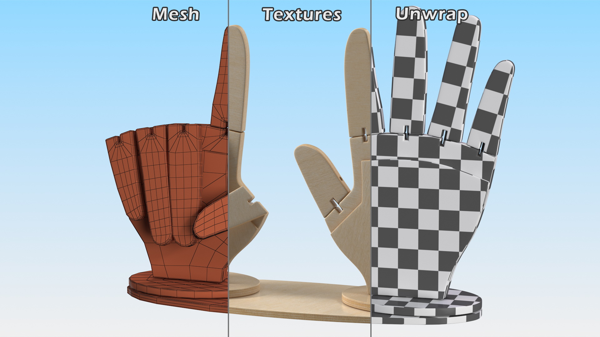 3D model Counting Hands Index Finger Up