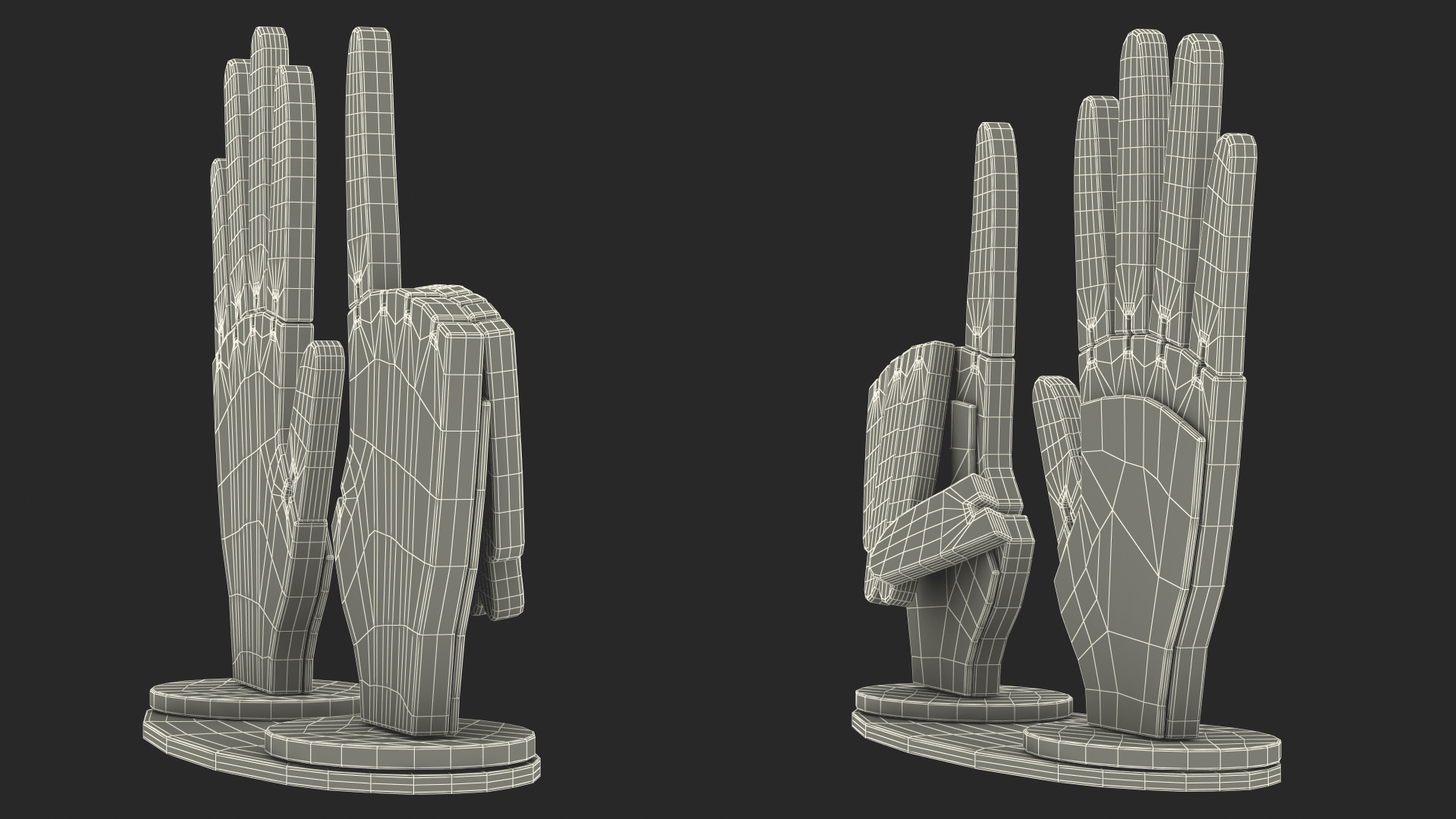 3D model Counting Hands Index Finger Up