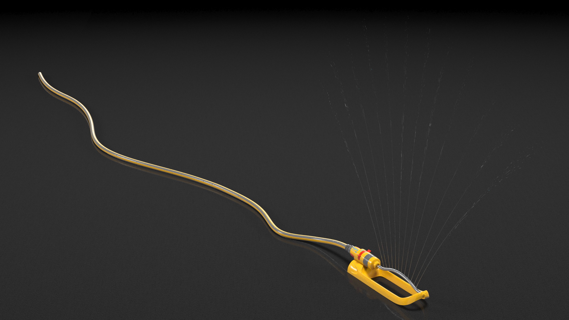 Hozelock Rectangular Sprinkler Plus Yellow with Water Spray 3D model