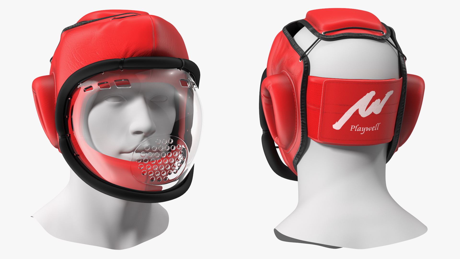 3D Kudo Hedgear Playwell Red on Mannequin Head model