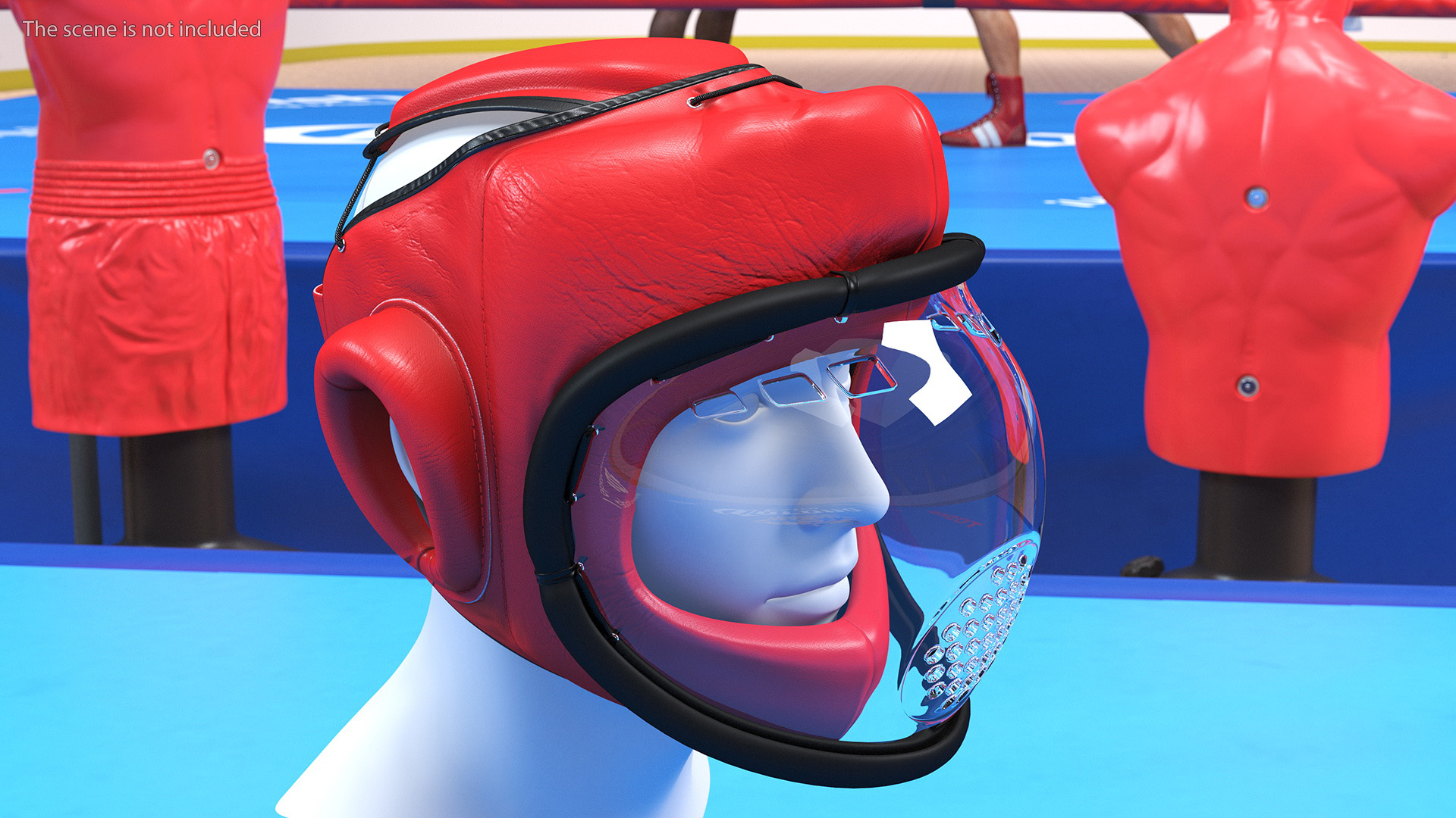 3D Kudo Hedgear Playwell Red on Mannequin Head model